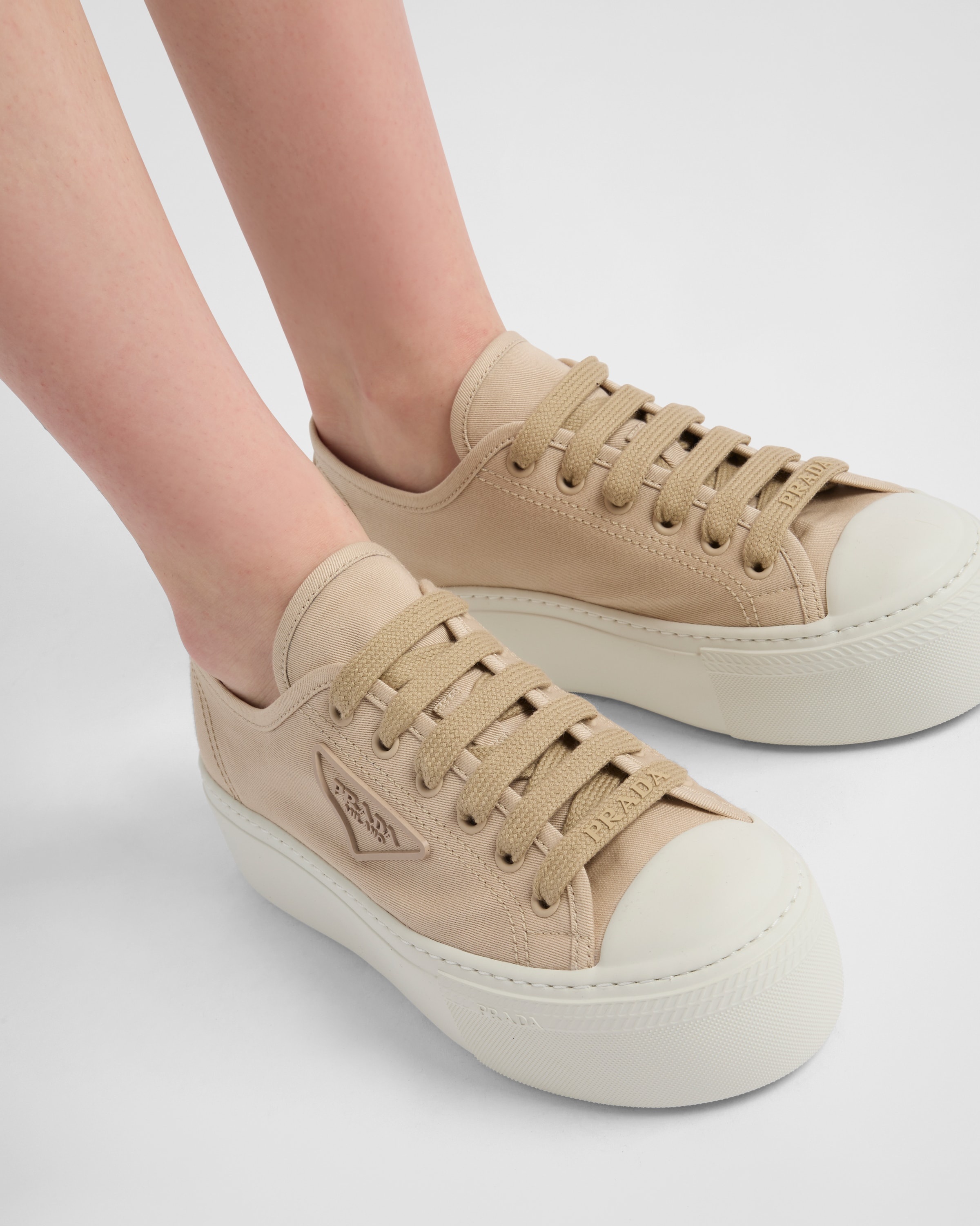 Laced fabric sneakers - 3