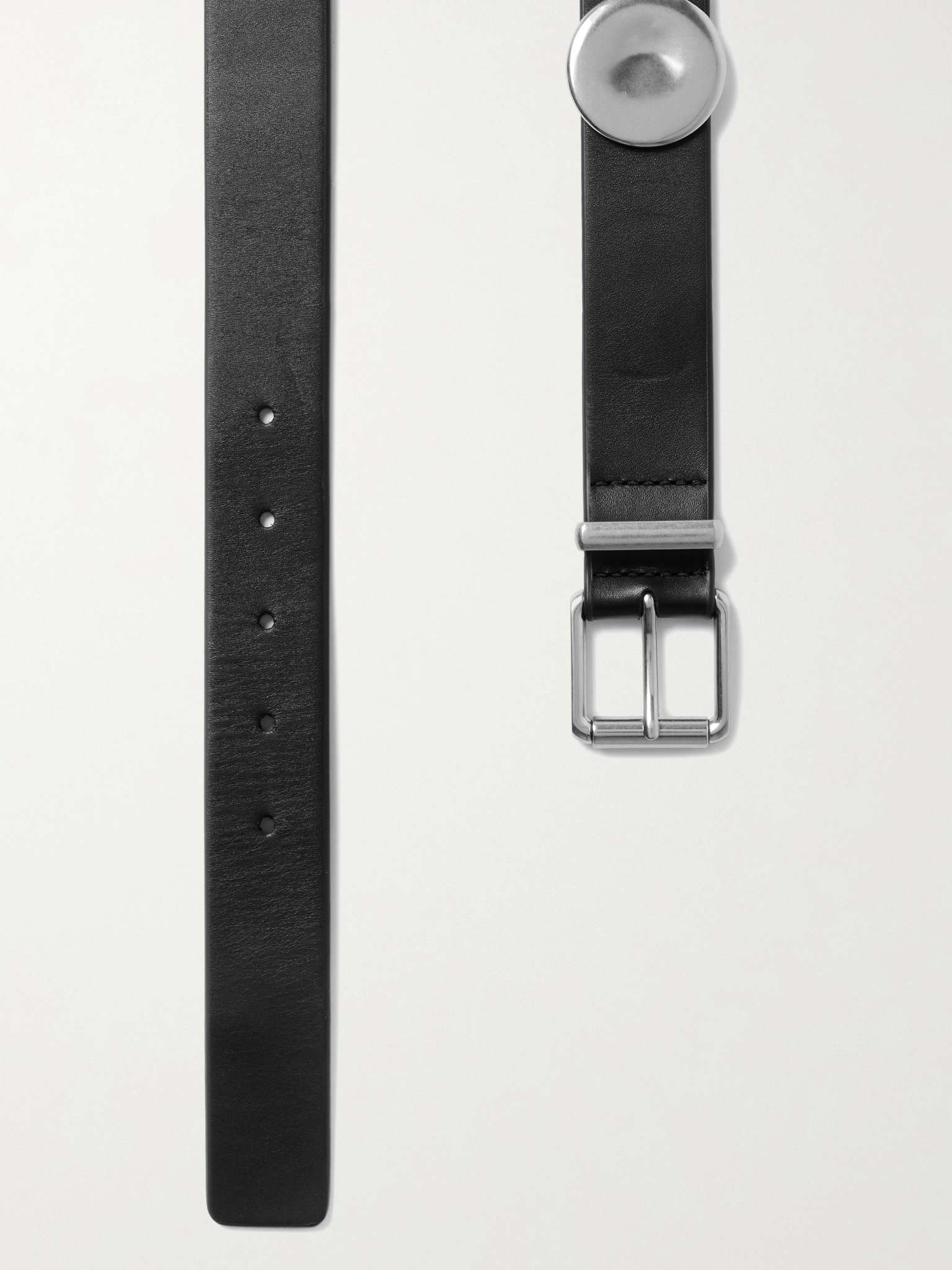 3cm Leather and Silver-Tone Belt - 3