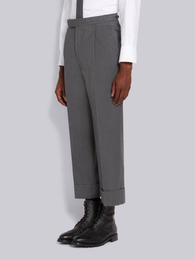 Thom Browne Medium Grey Wool Pique Suiting Single Pleat Trouser outlook