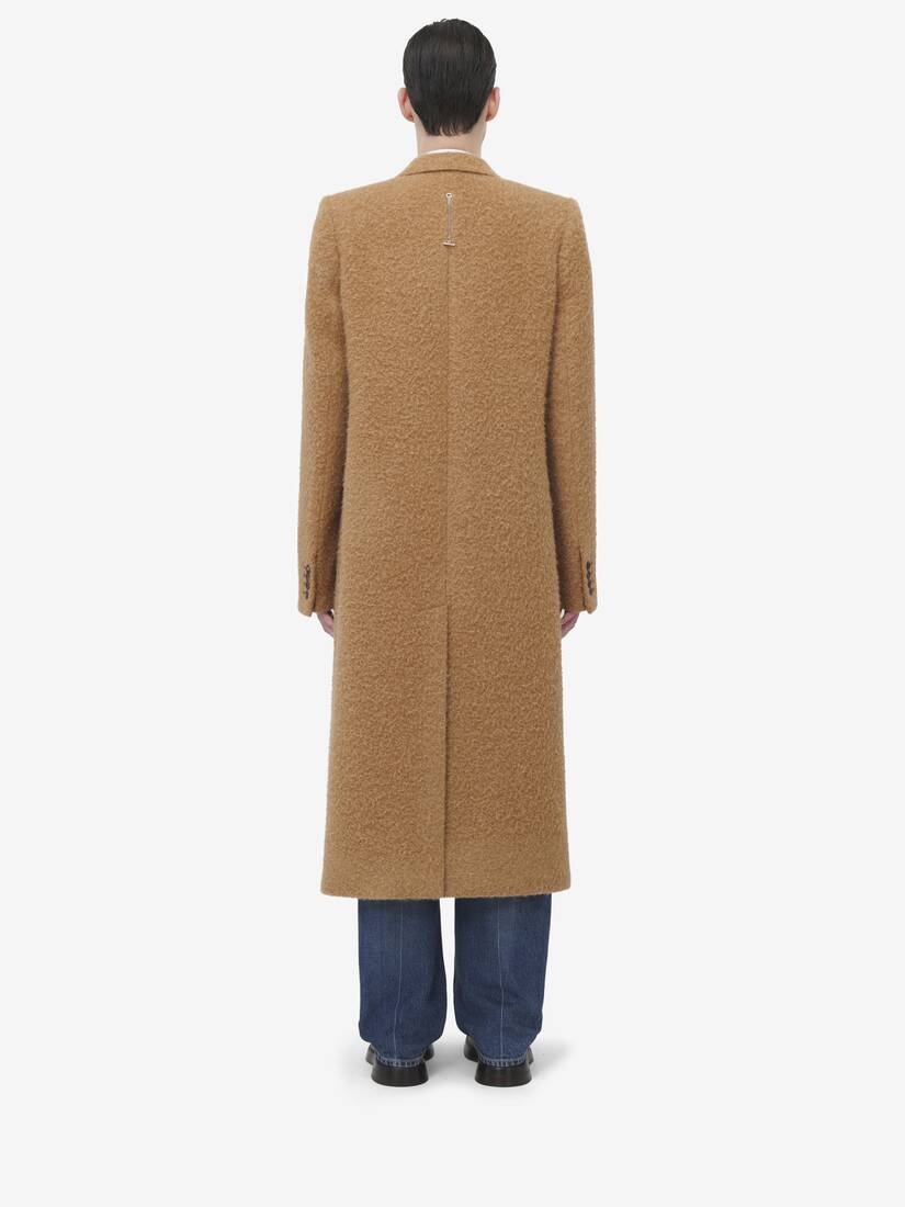 Wool Stacked Shoulder Boxy Coat - 4