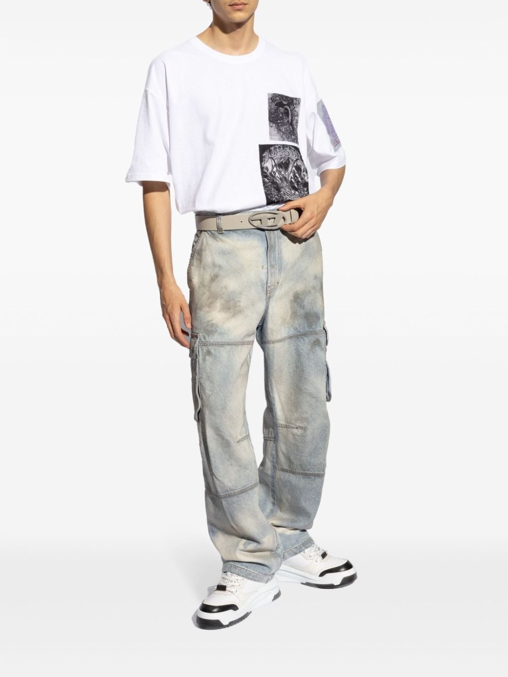 D-fish distressed cargo jeans - 2