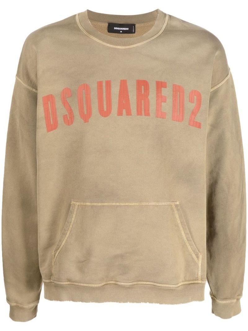 DSQUARED2 logo-print detail sweatshirt | REVERSIBLE