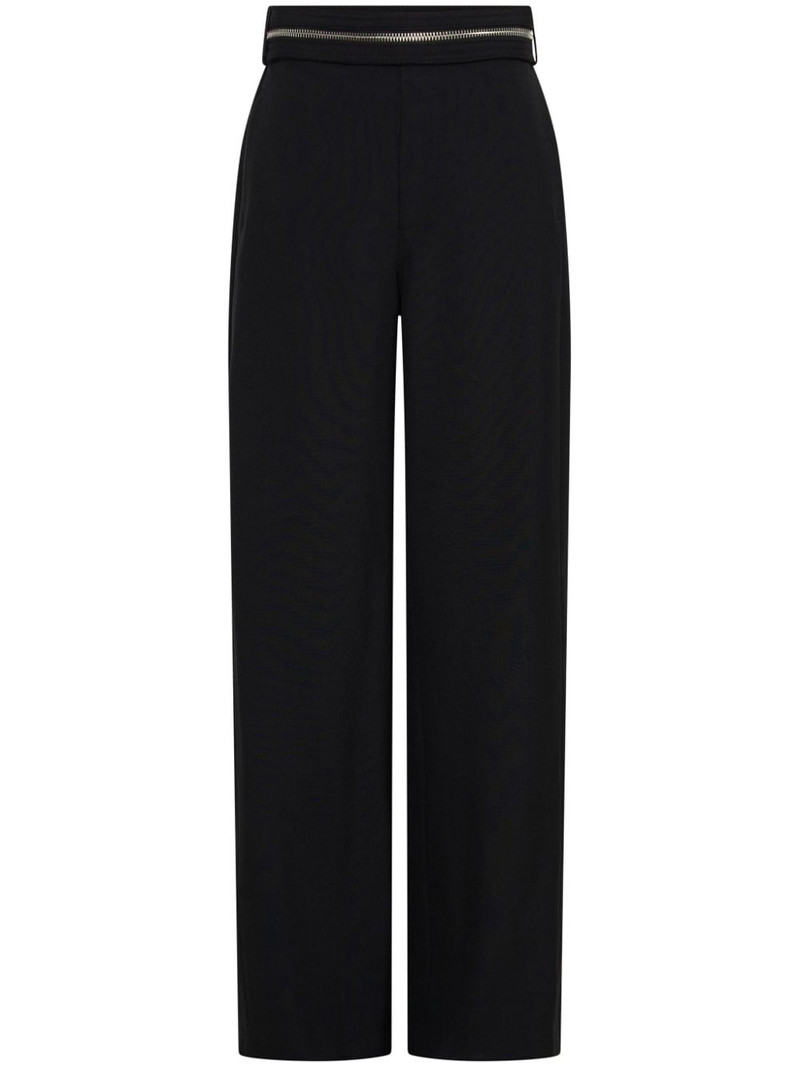 zipped wool straight-leg trousers 1