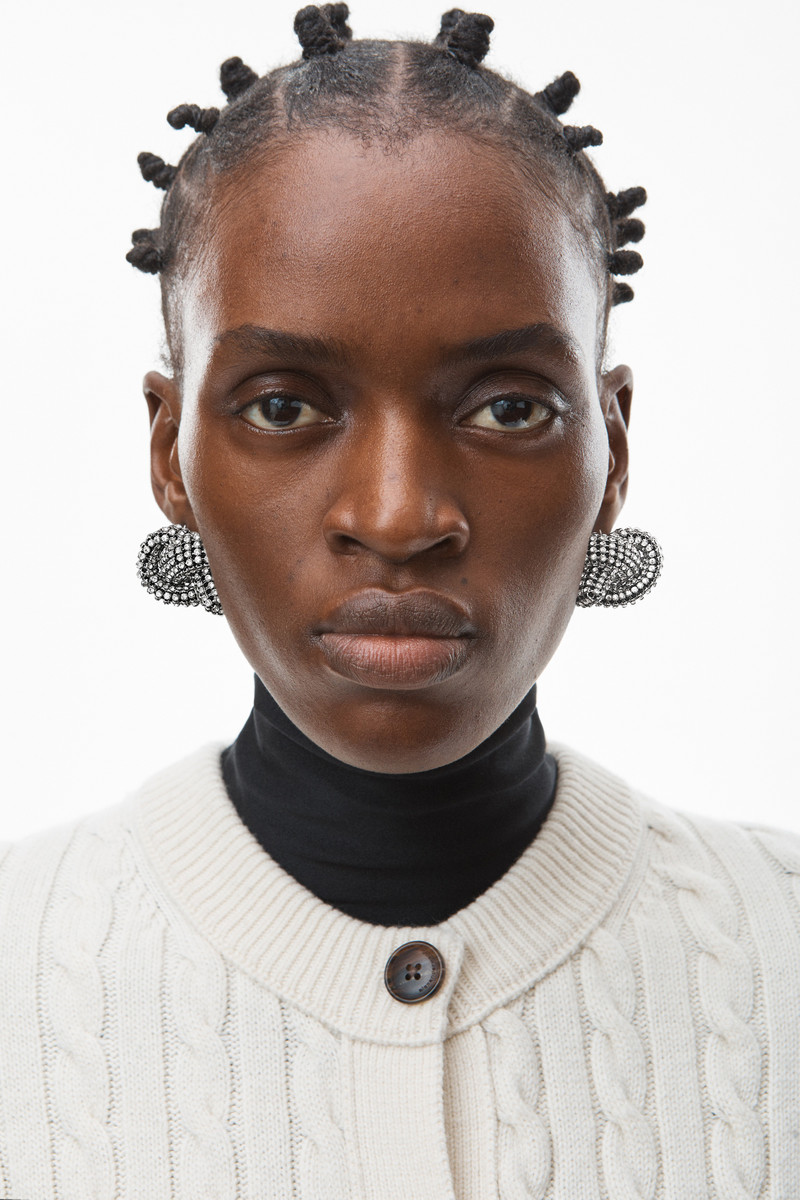 HYBRID TOP IN COTTON OXFORD AND WOOL CABLE 3