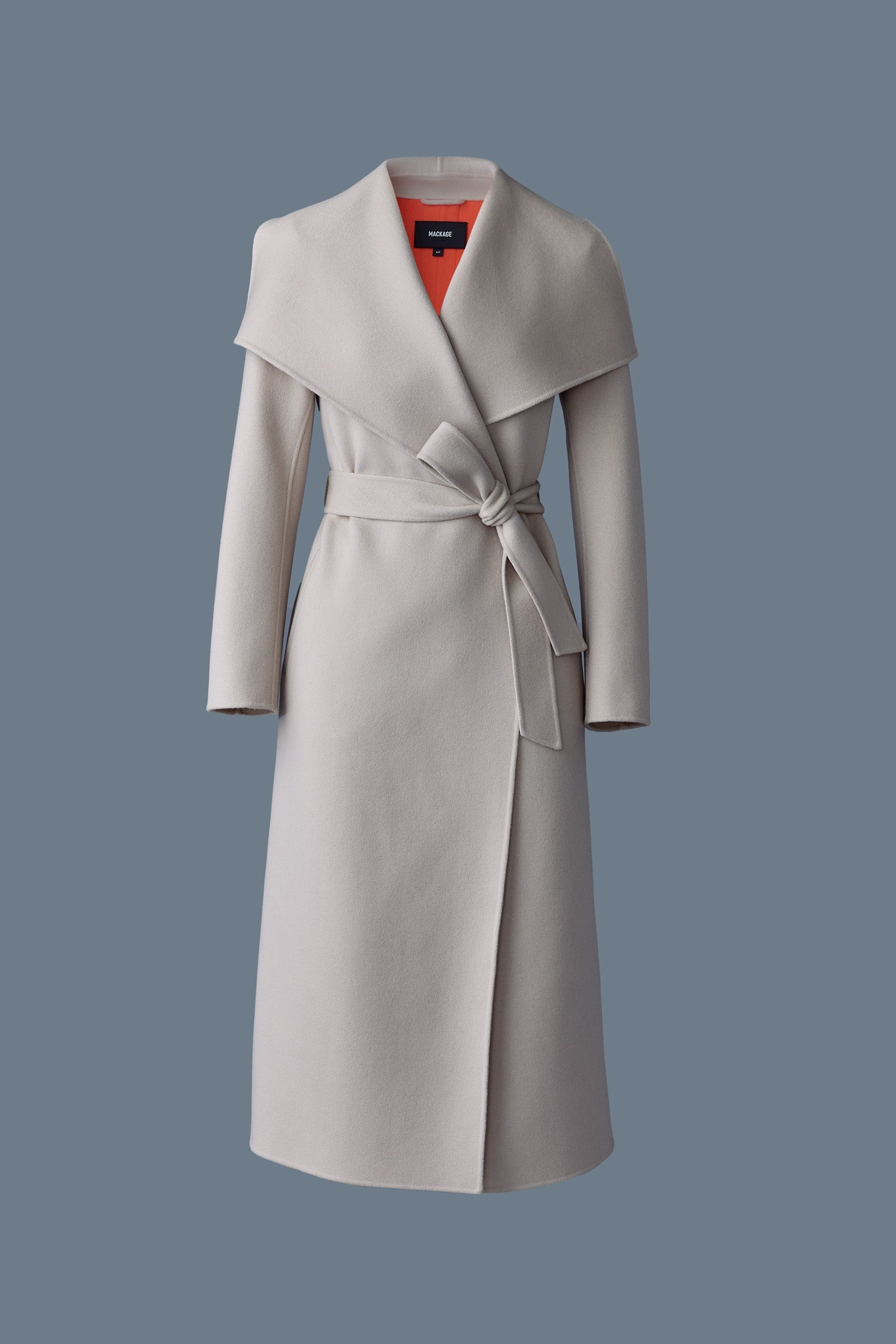 MAI-LST Double-Face Wool Stripe Wrap Coat - 1