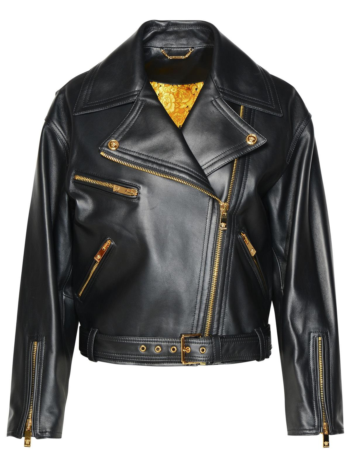 Versace Black Lambskin Jacket Women - 1