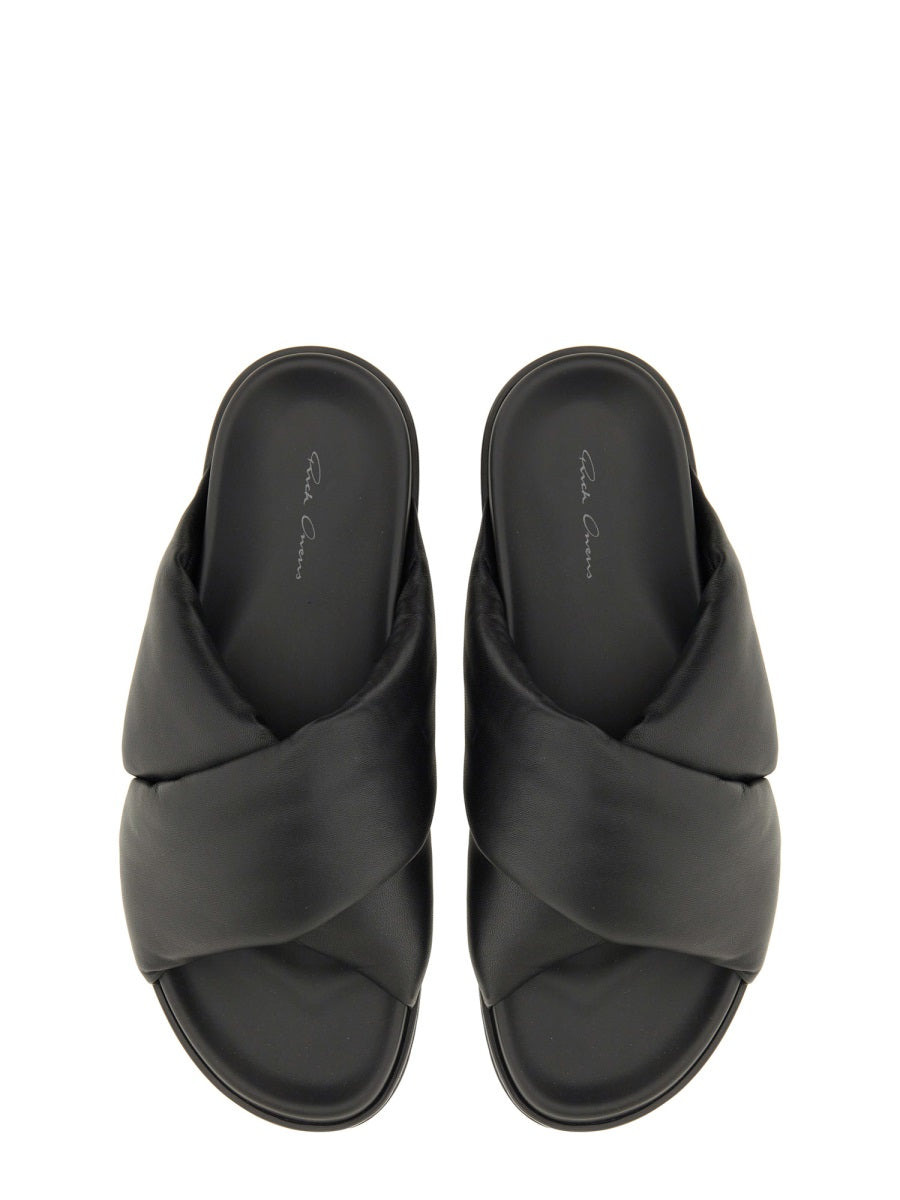 Rick Owens Men Leather Slide Sandal - 3
