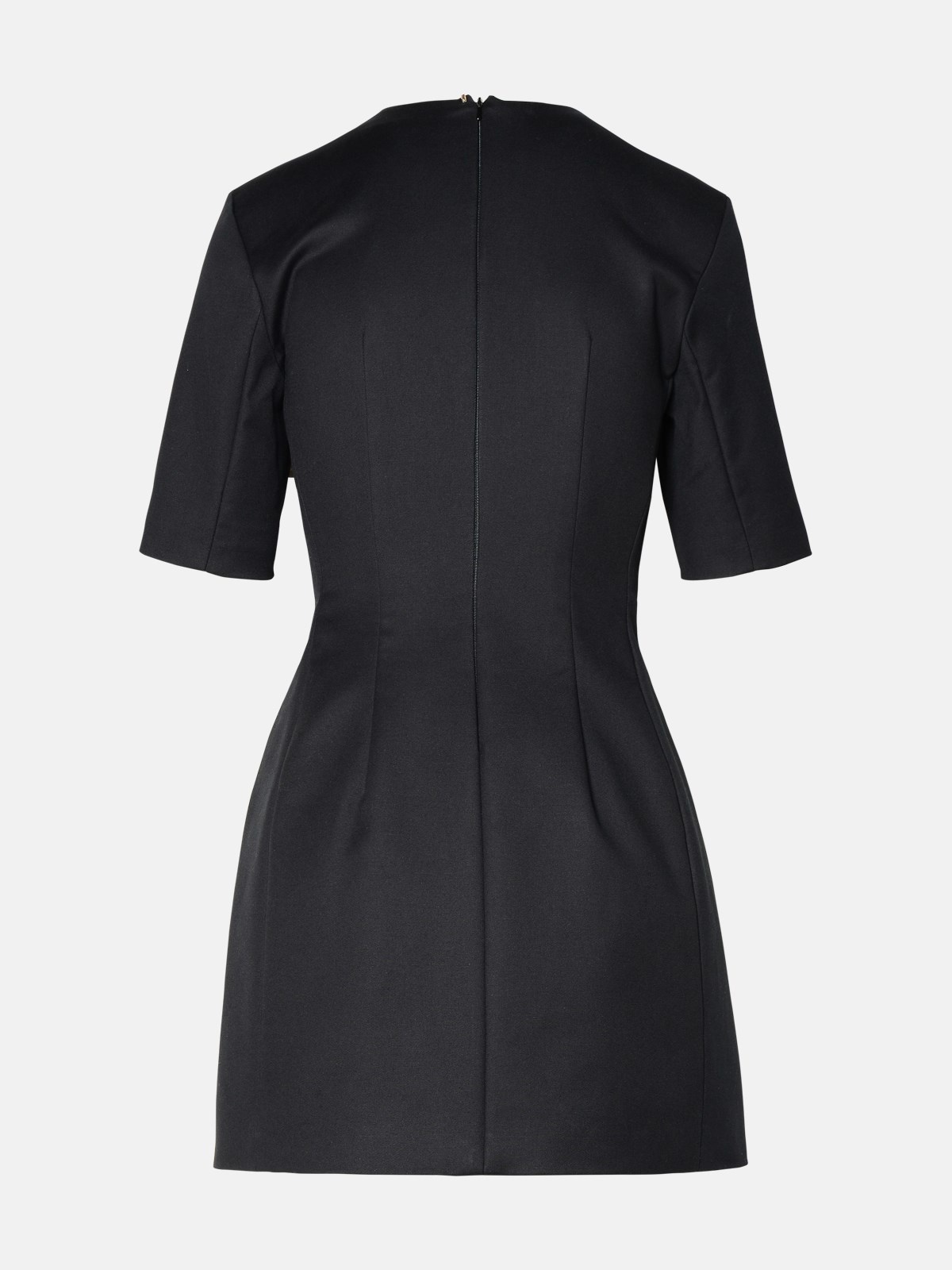 'COLOMBA' BLACK COTTON BLEND DRESS - 3