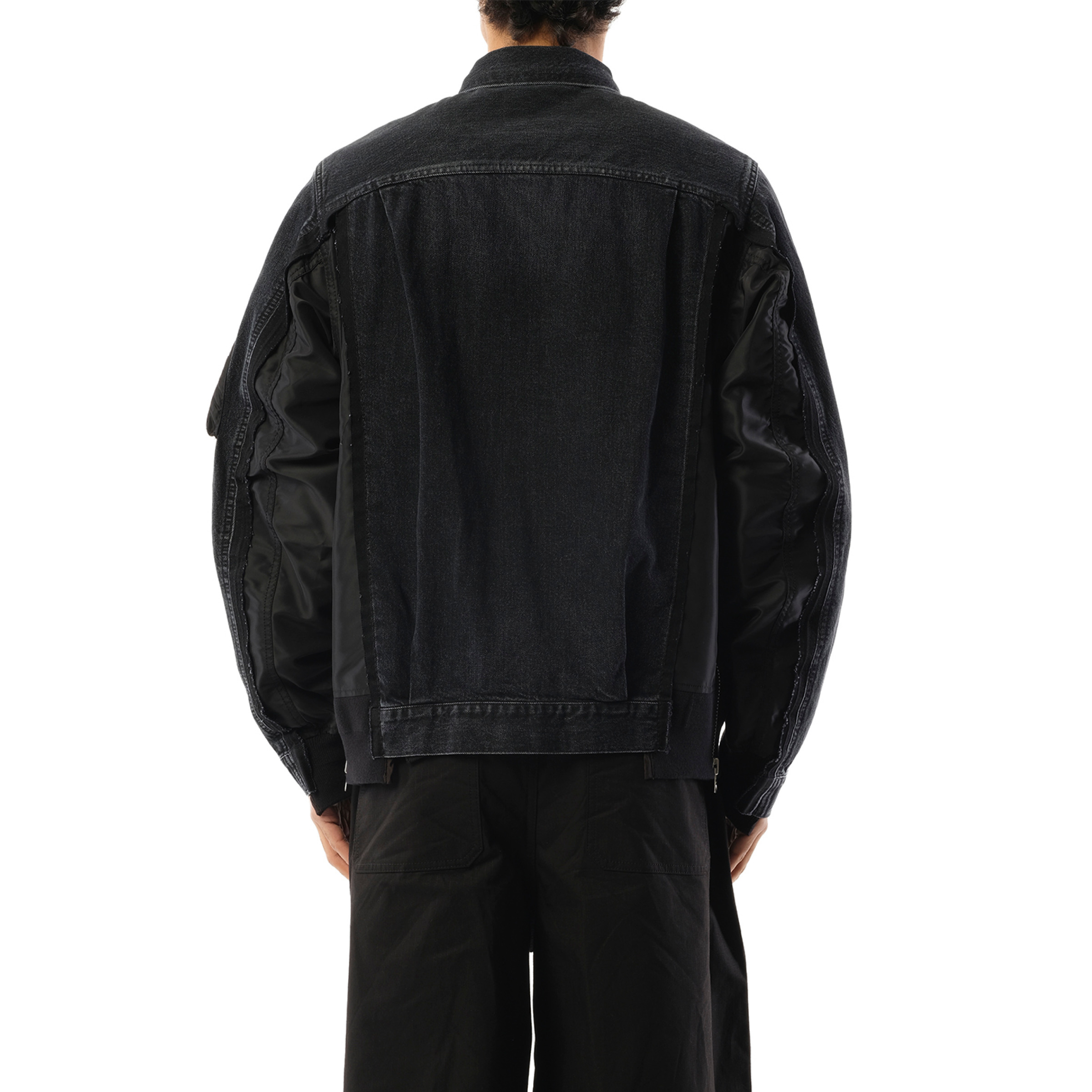 Denim Nylon Twill Jacket in Black - 6