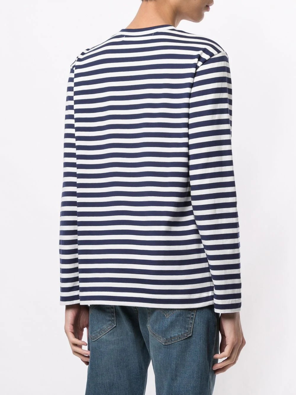 heart appliquéd striped T-shirt - 4