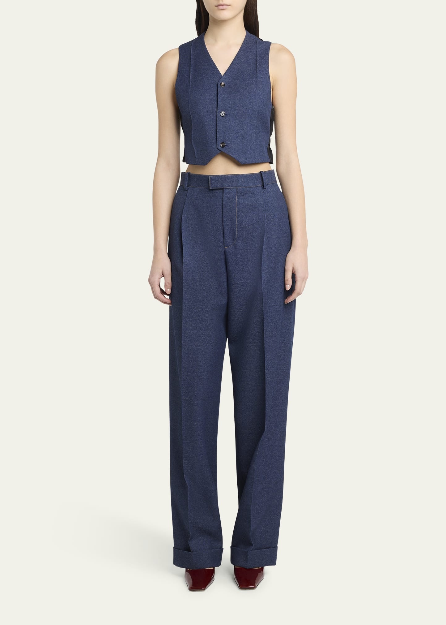 Melange Wool Drill Vest - 2