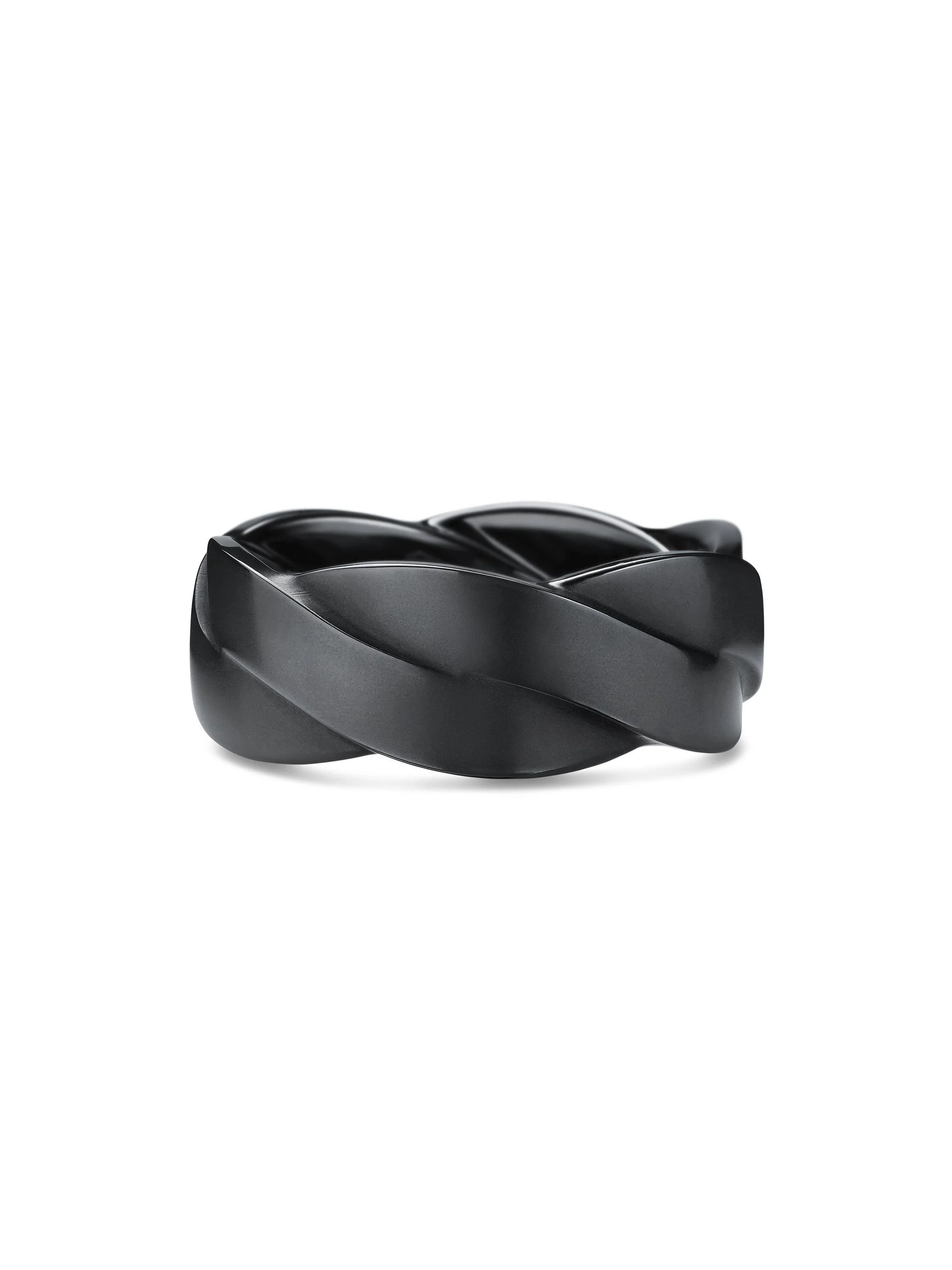 Men's DY Helios Band Ring In Titanium - Black - 1