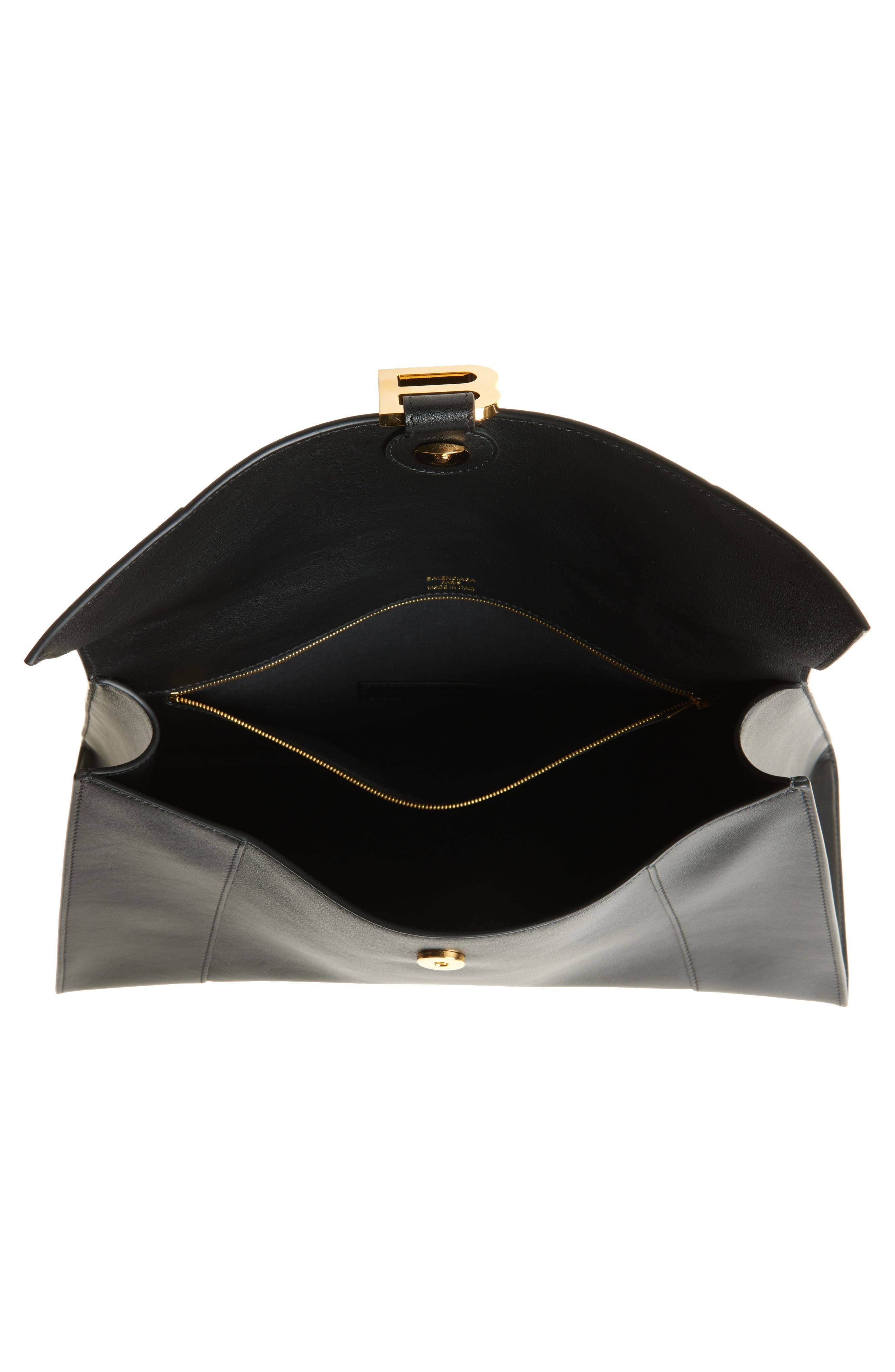 Balenciaga Medium Hourglass Soft Leather Shoulder Bag in 1000 Black at Nordstrom - 5