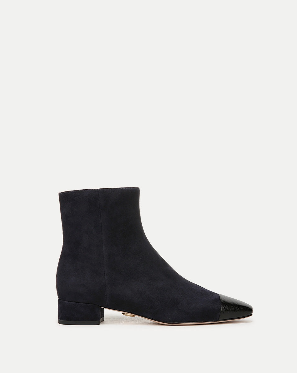 CECILE SUEDE CAP-TOE BOOTIE - 1