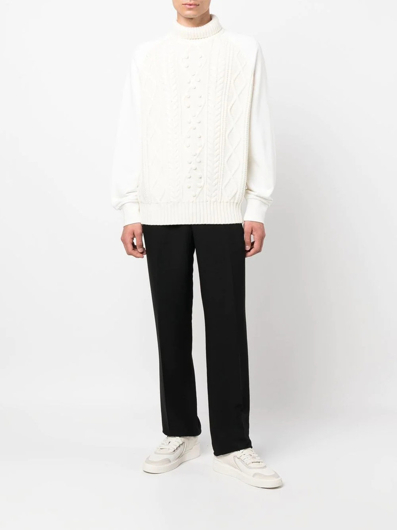 Neil Barrett embroidered-logo sleeve knit jumper outlook