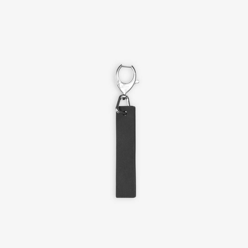 BALENCIAGA Rubber Tag Earring in Black/silver outlook