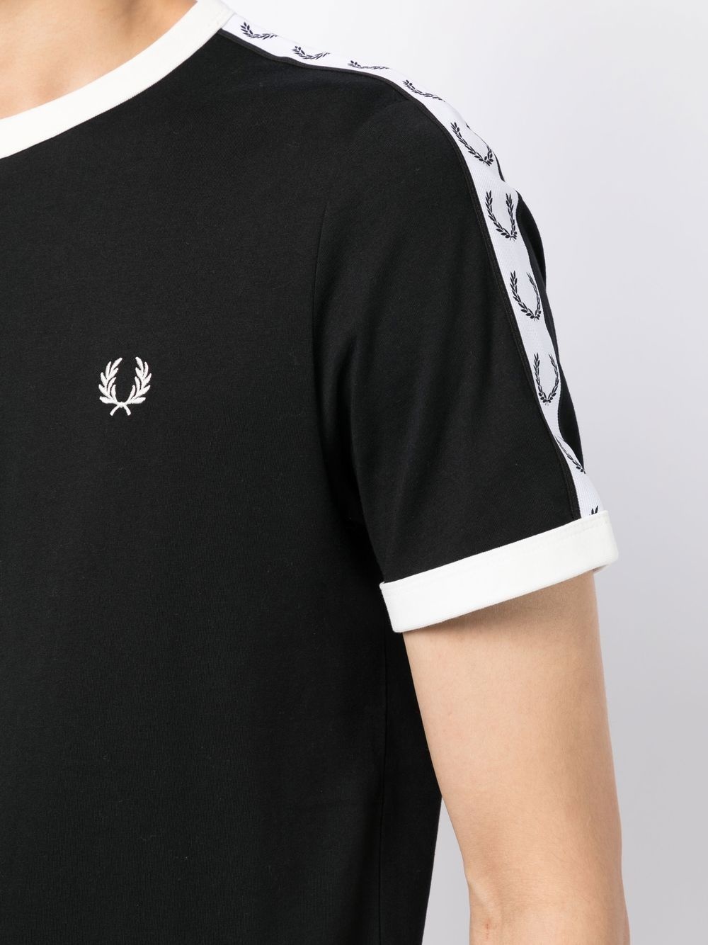 logo-tape cotton T-shirt - 5