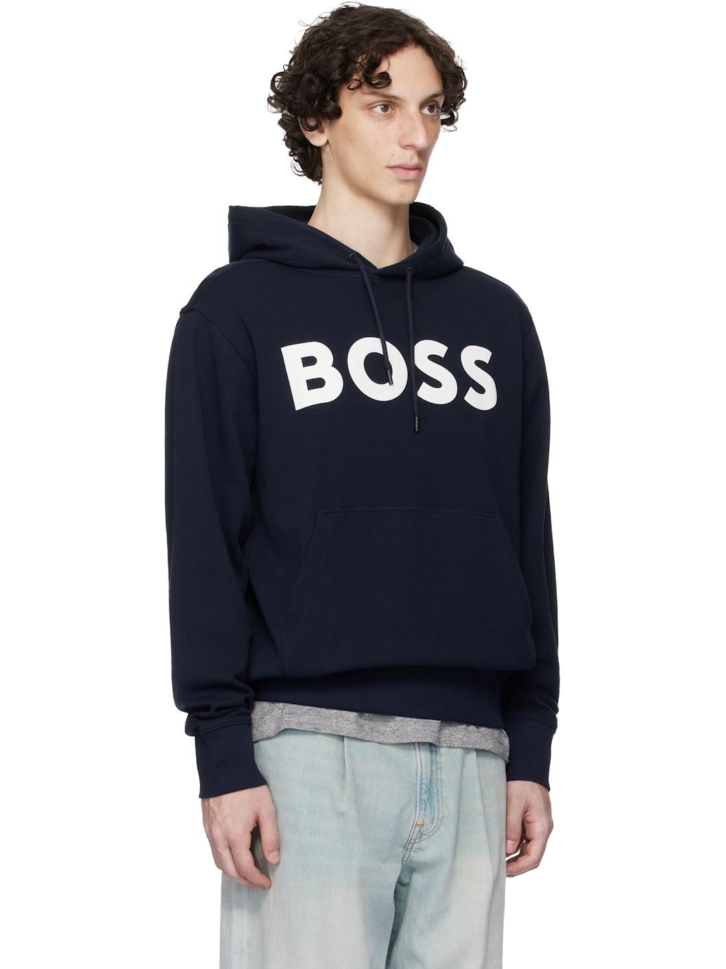 Navy Relaxed-Fit Large Logo Hoodie - 2