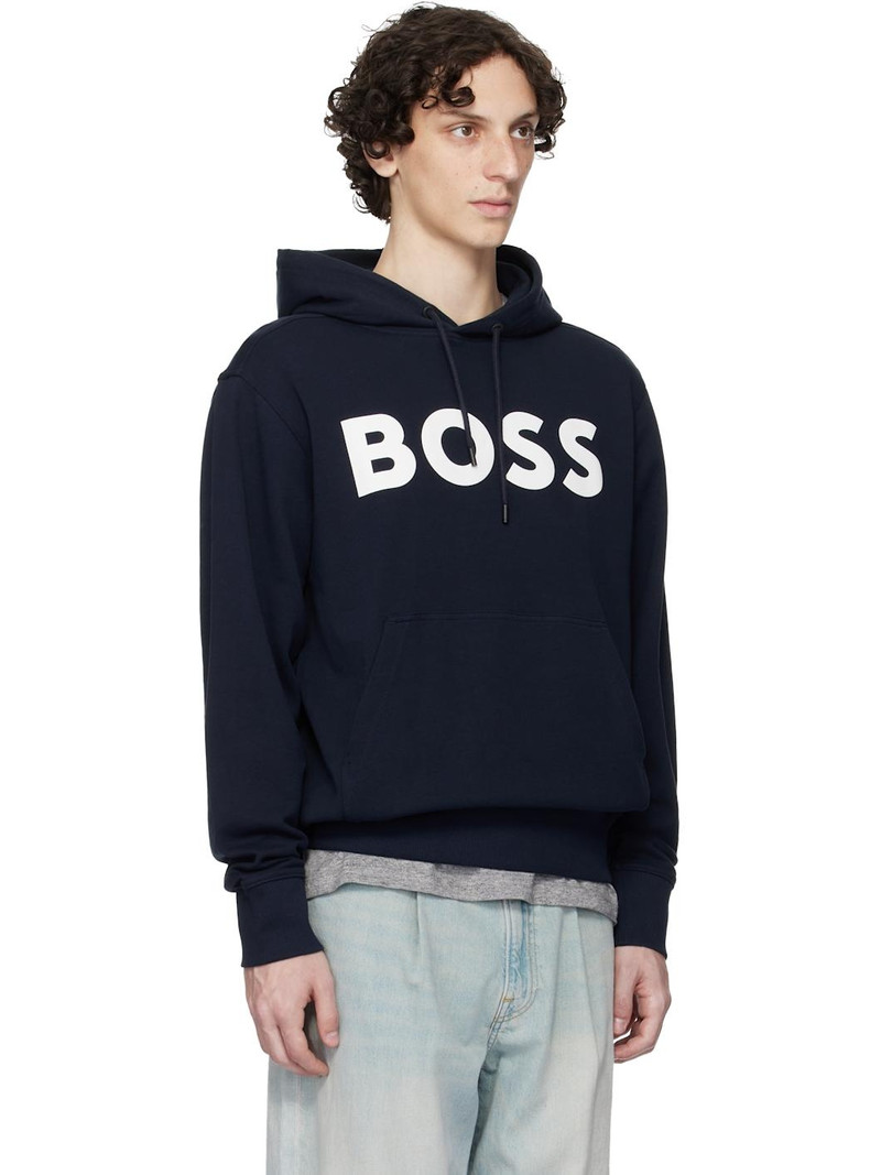 Navy Relaxed-Fit Large Logo Hoodie 2