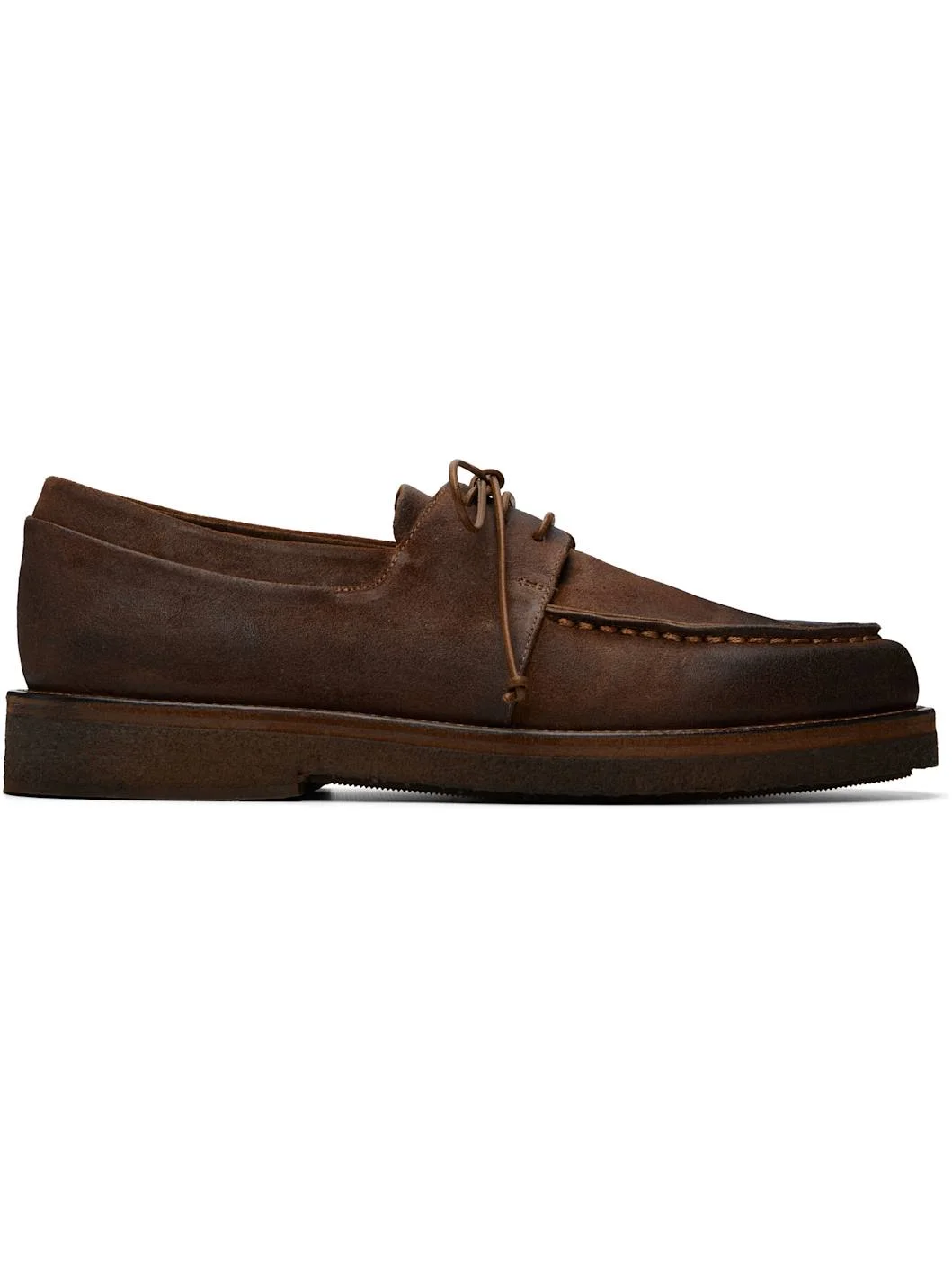 Brown Moccar Leather Oxfords - 1