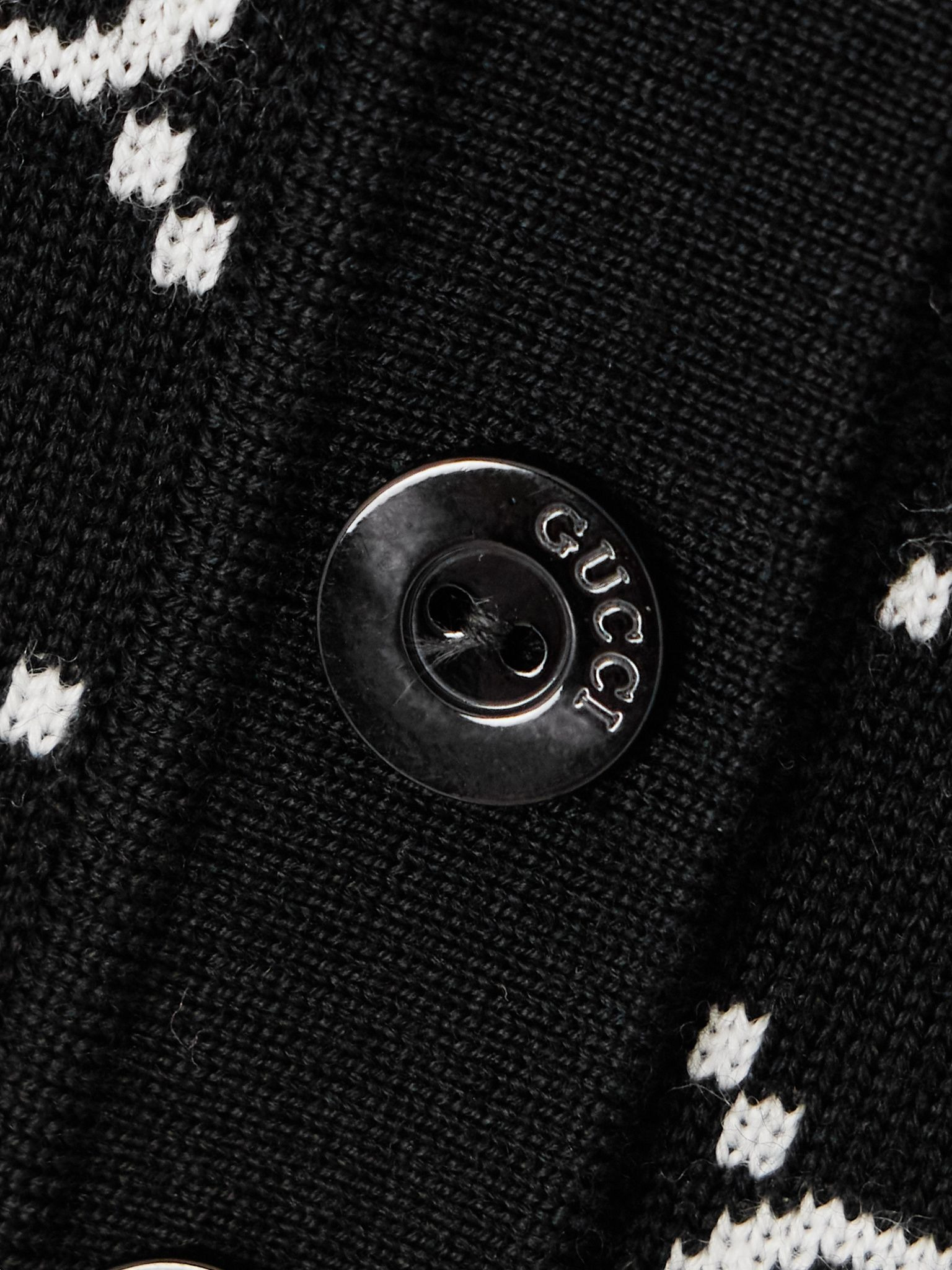 Reversible logo-jacquard wool-blend polo shirt Black - 5