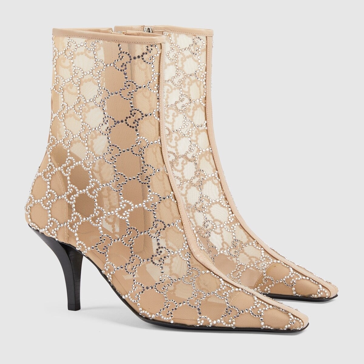 Gucci GG Crystal Mid Heel Boots - 2
