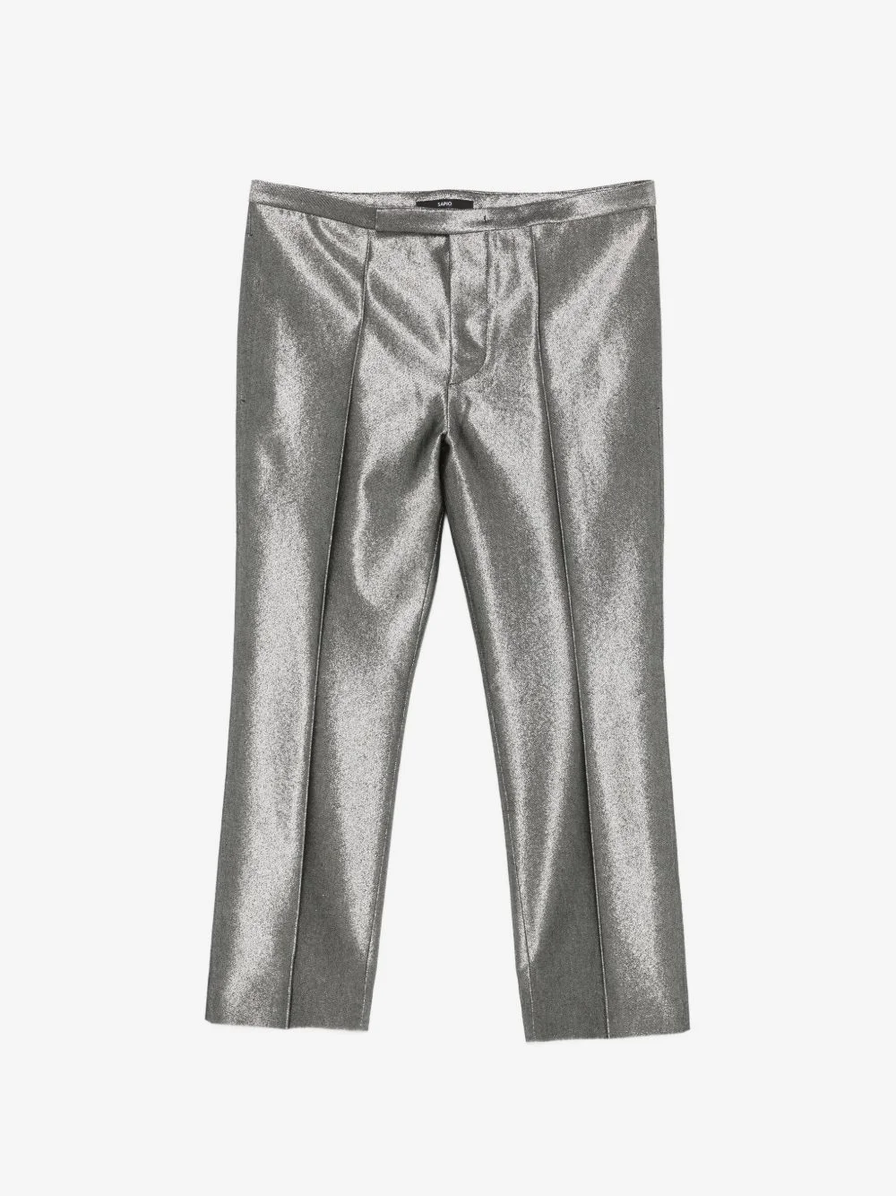 metallic-effect pressed-crease trousers - 1