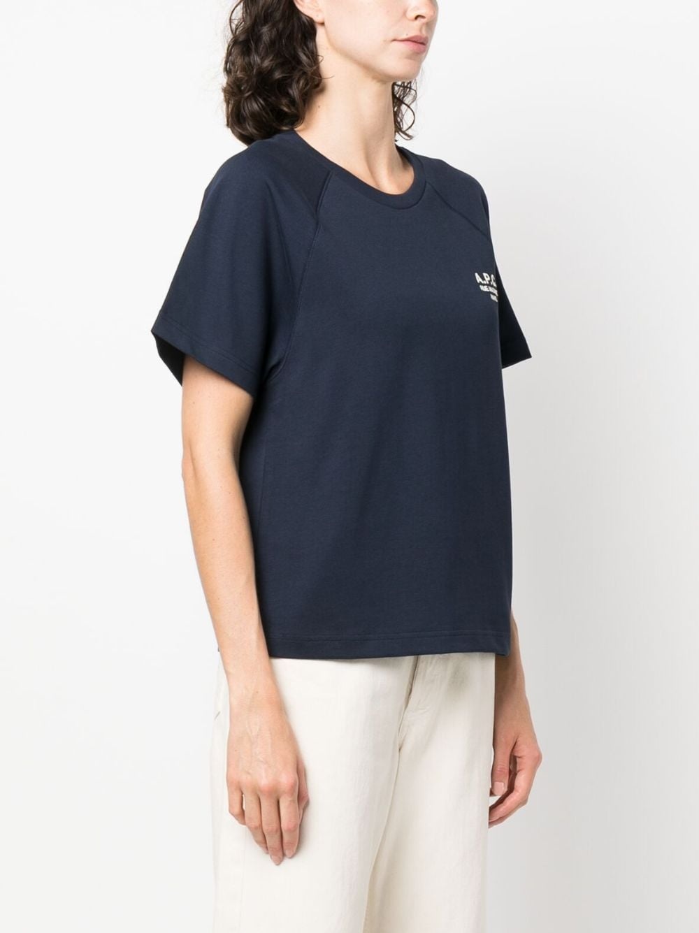logo-embroidered cotton T-shirt - 3