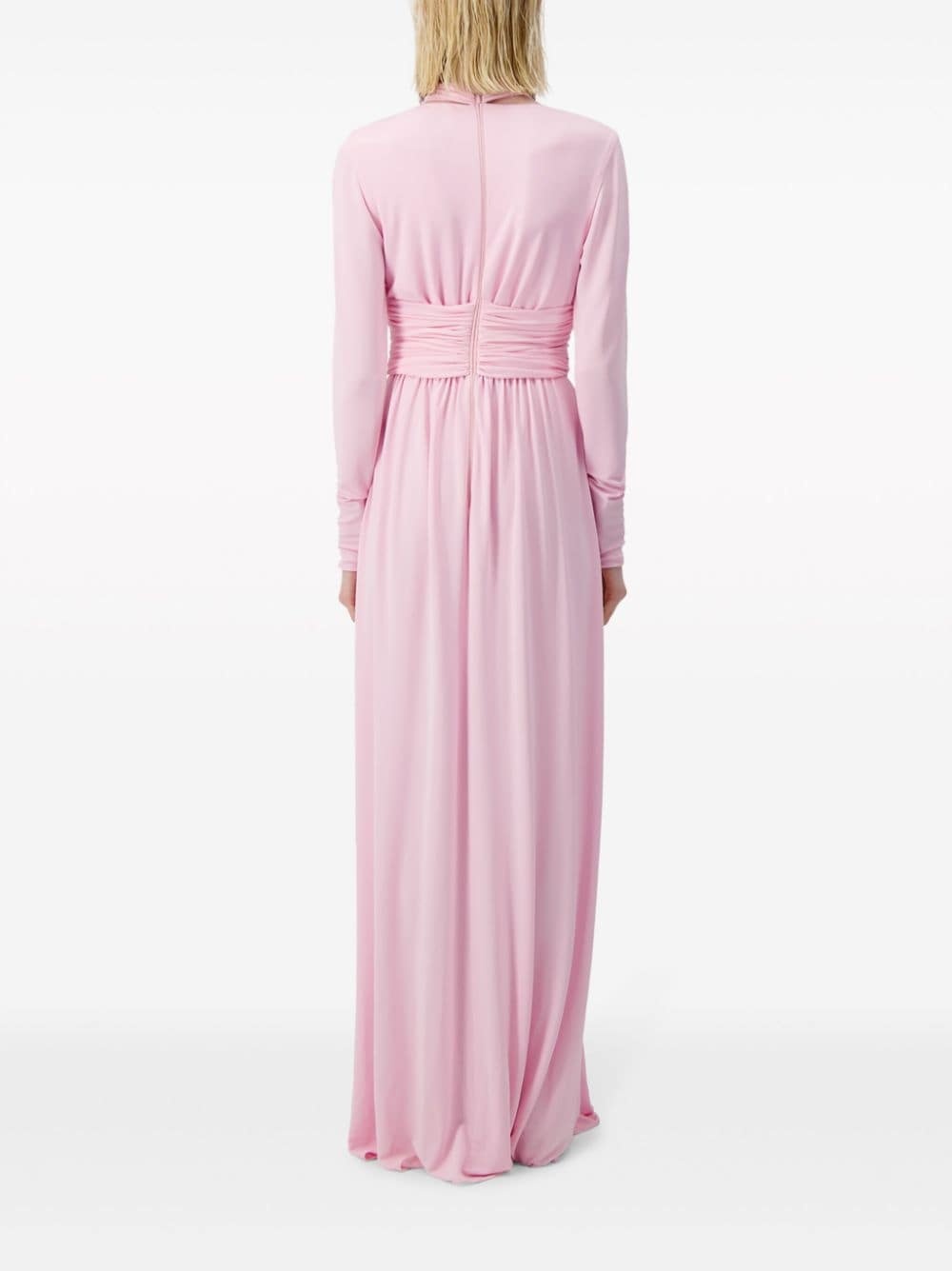 draped cashmere-silk blend gown - 4