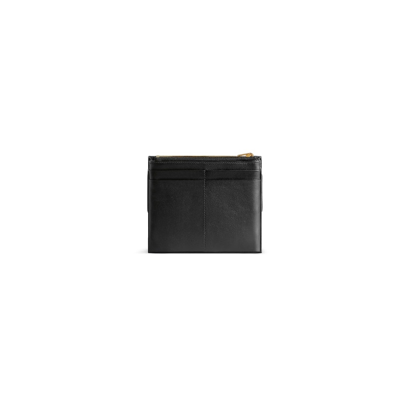 BALENCIAGA Women's Rodeo Large Coin And Card Holder in Black outlook