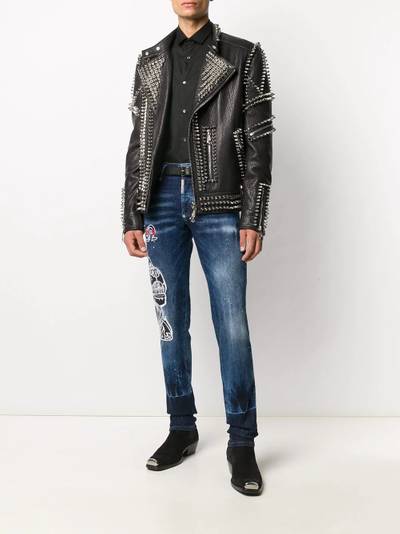 PHILIPP PLEIN studded doberman biker jacket outlook