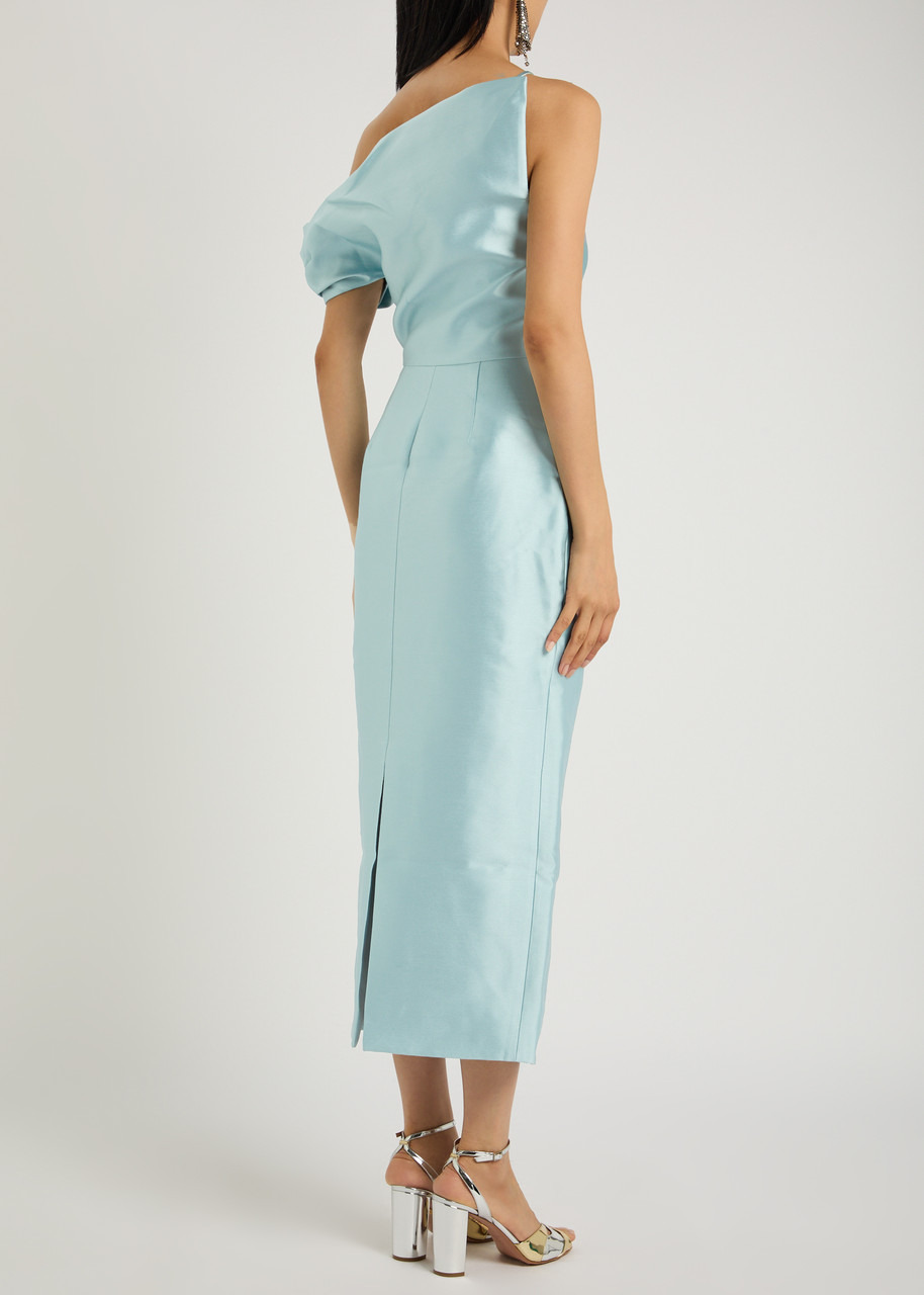Solace London Ellison One-shoulder Faille Midi Dress - 3