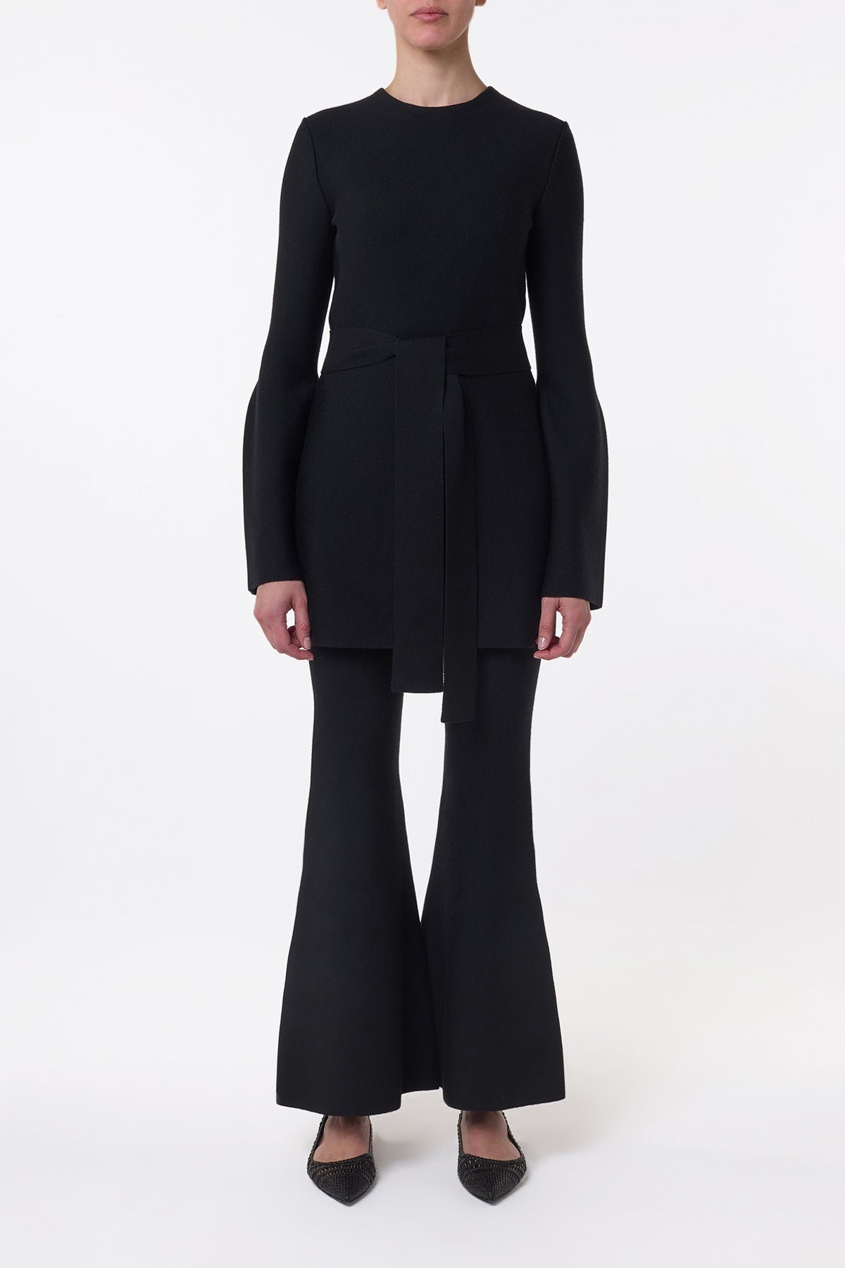 Tenas Knit Mini Dress in Black Merino Wool Cashmere - 3