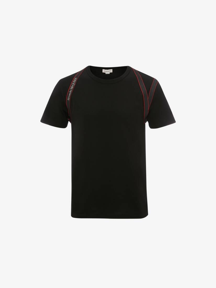 Selvedge Logo Harness T-shirt in Black - 1