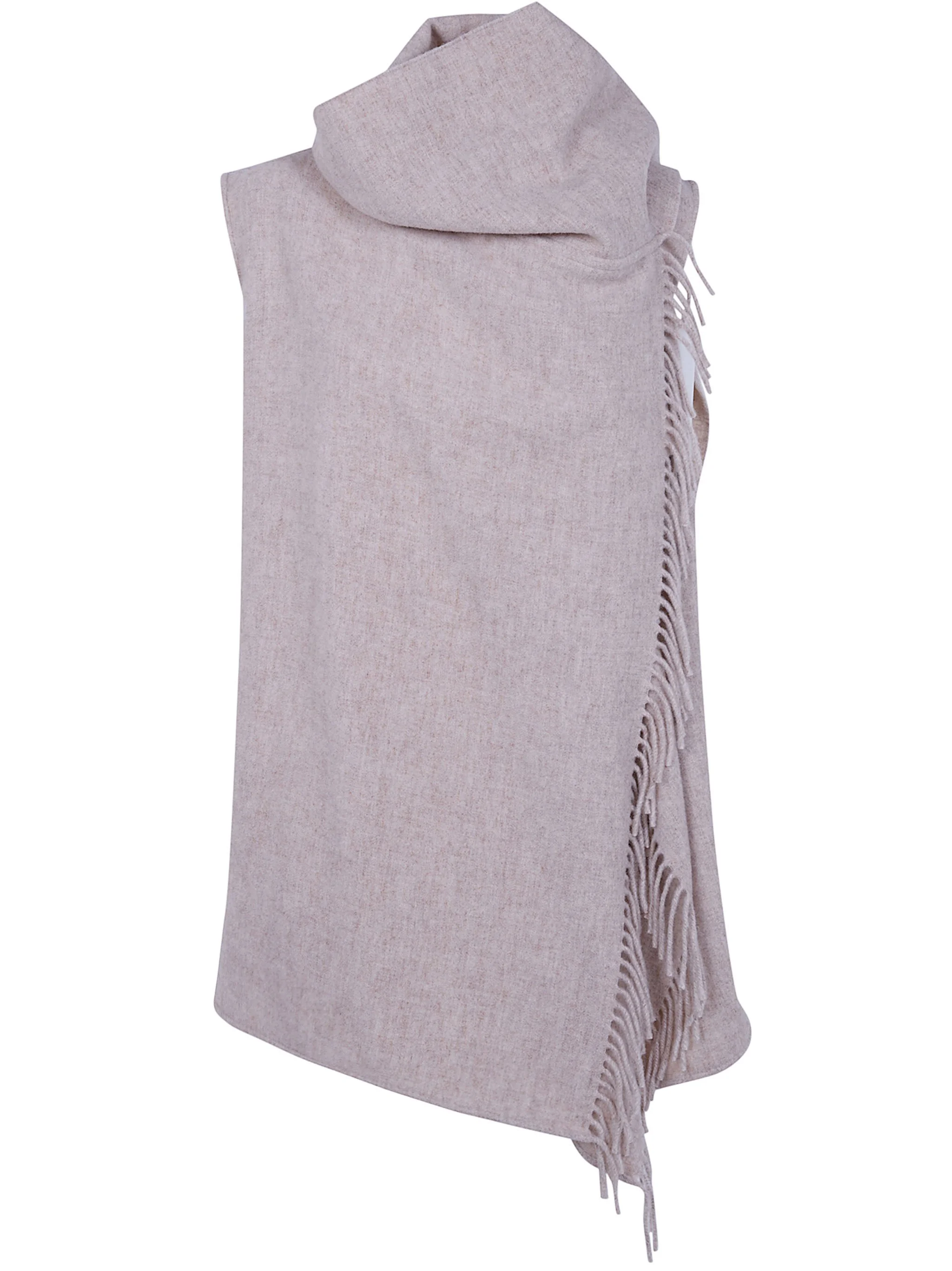 Scarf Wool Blend Cape Vest - 1
