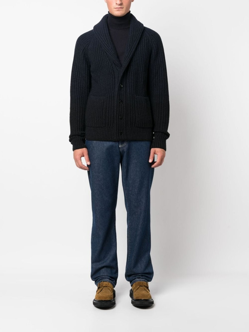 Brioni chunky-knit shawl collar cardigan outlook
