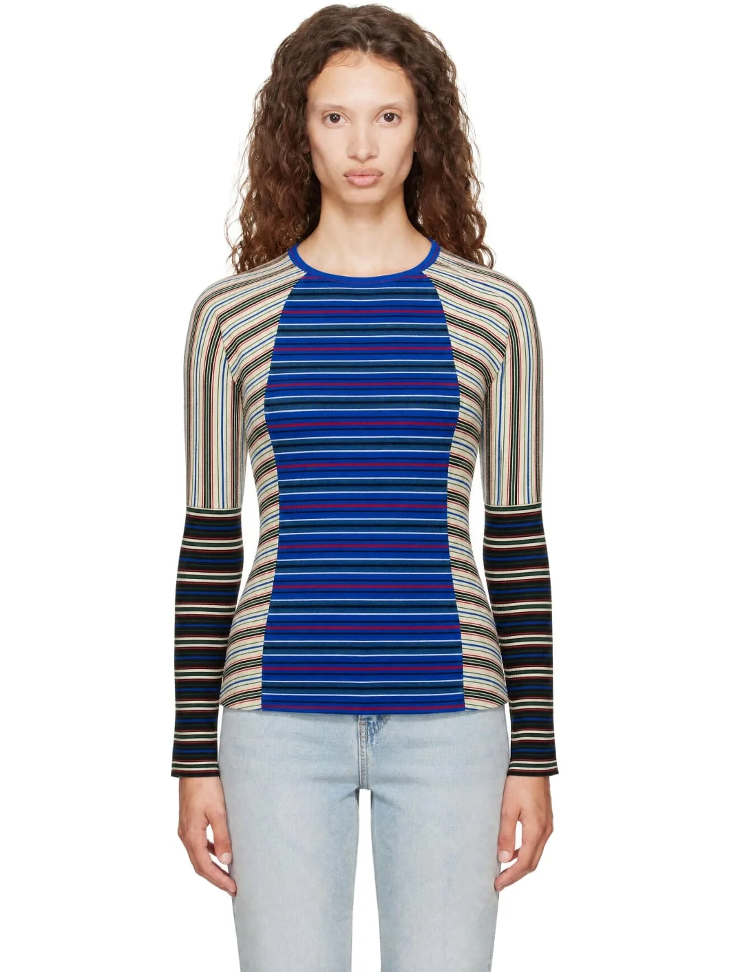 Blue Ribbed Cotton Top - 1