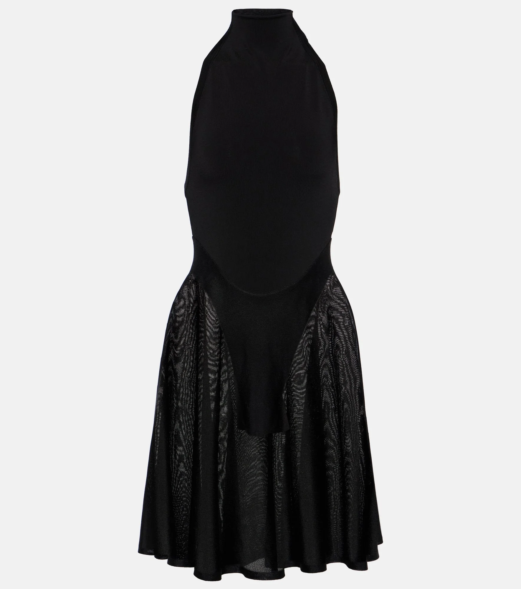 Jersey and mesh minidress - 1