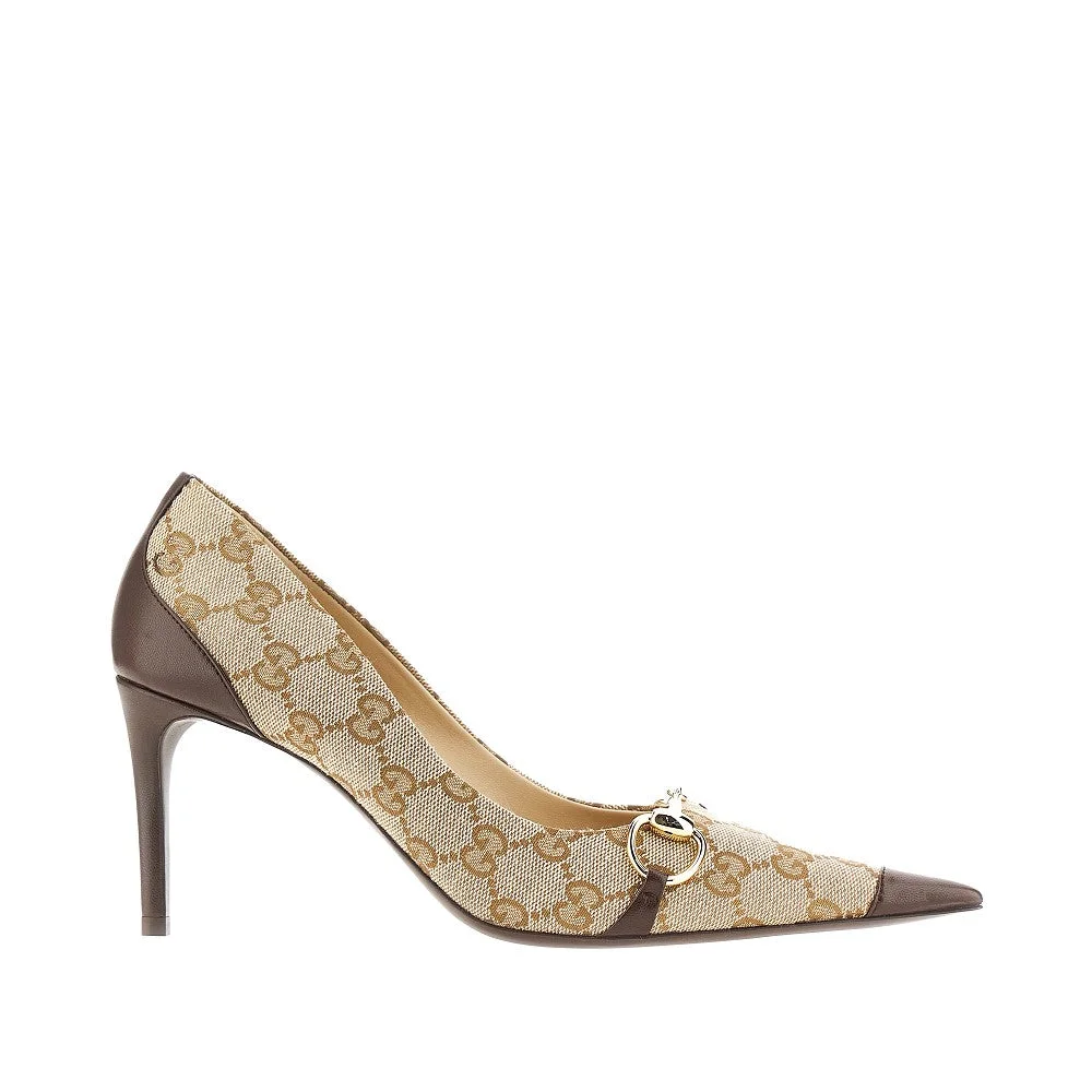 Gucci Donna GG Canvas Pumps Brown Women - 1