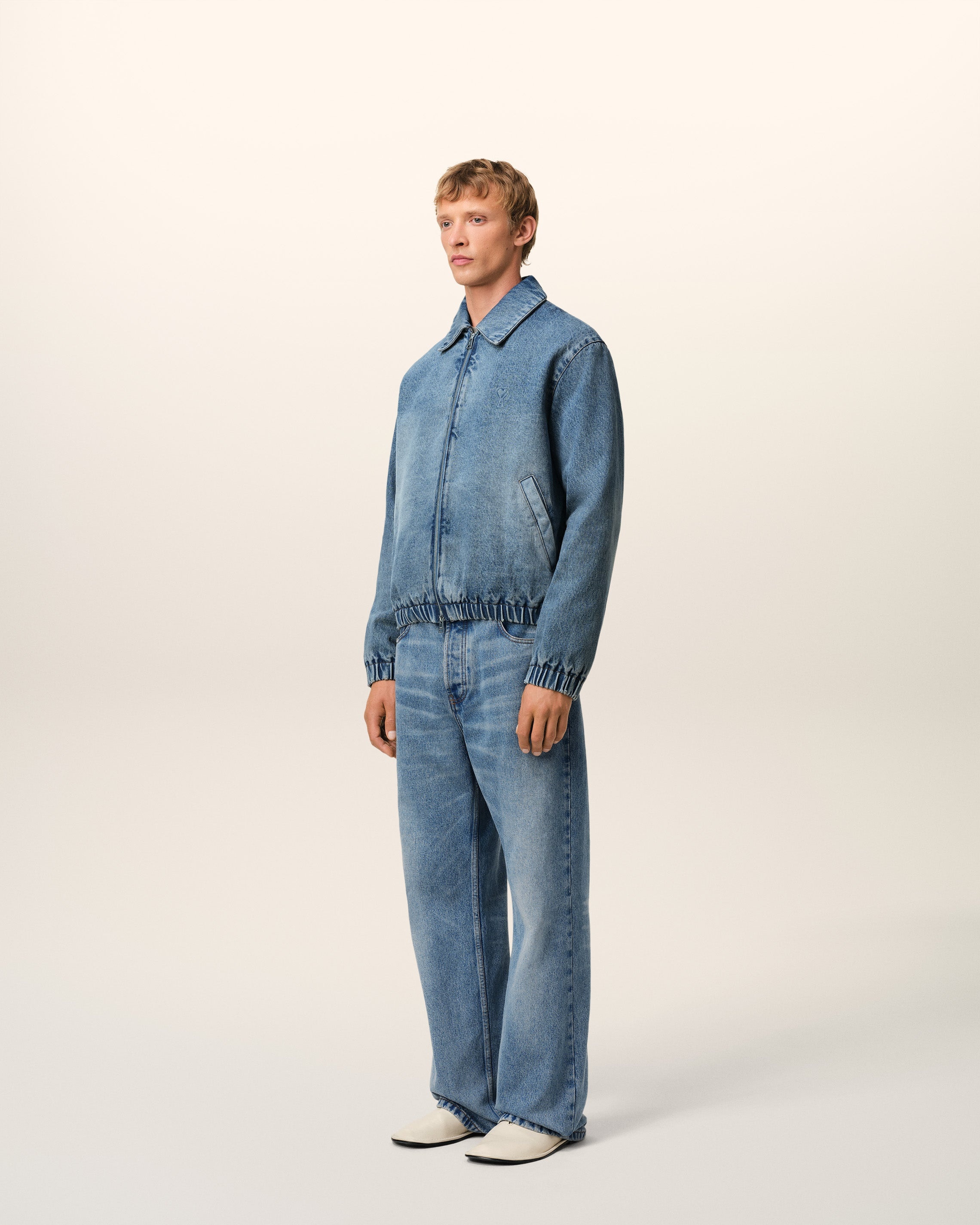 BLUE COTTON AMI DE COEUR ZIPPED JACKET - 6