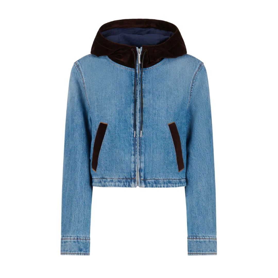 Denim Hooded Jacket - 1