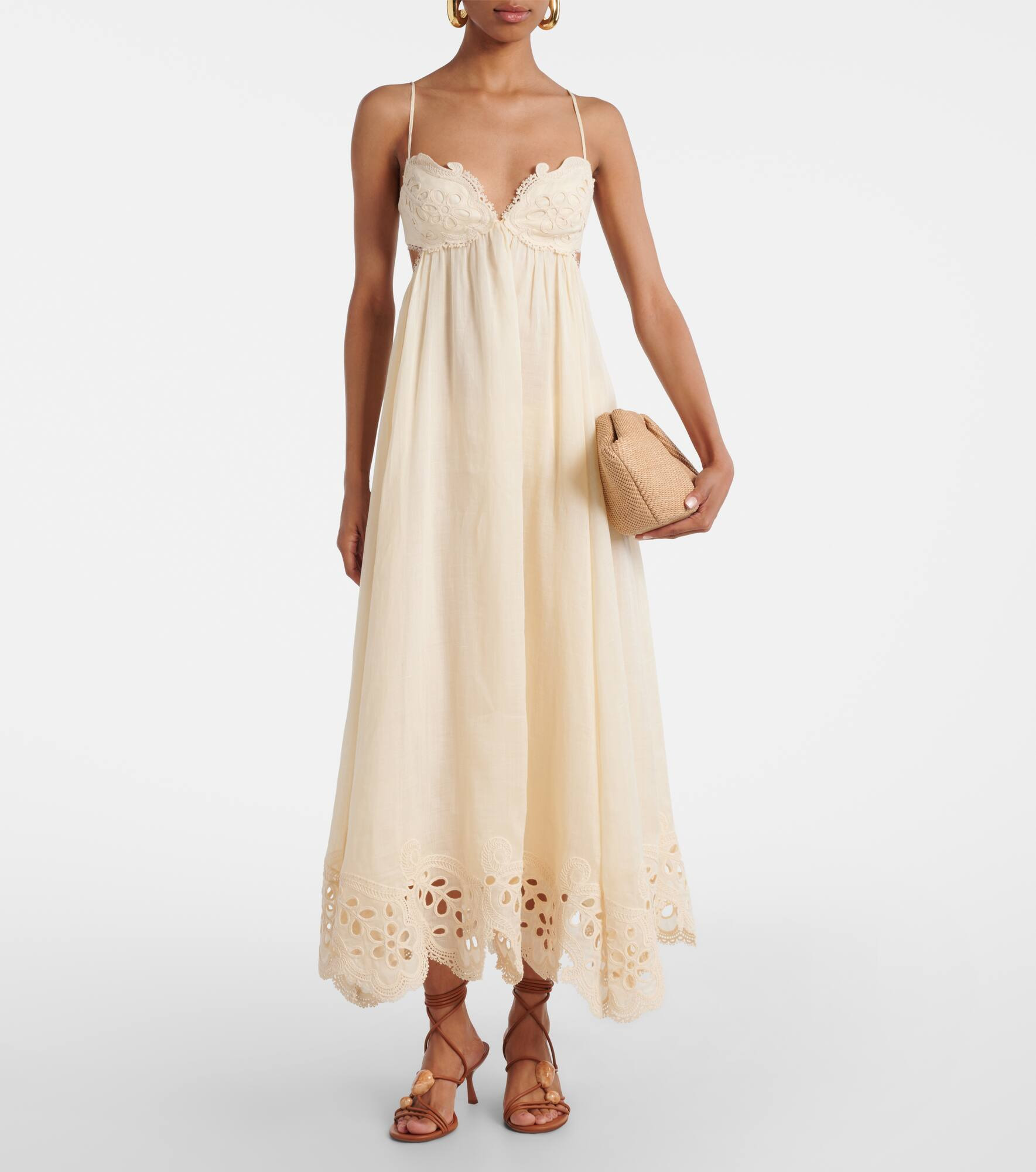 Coco embroidered ramie maxi dress - 2