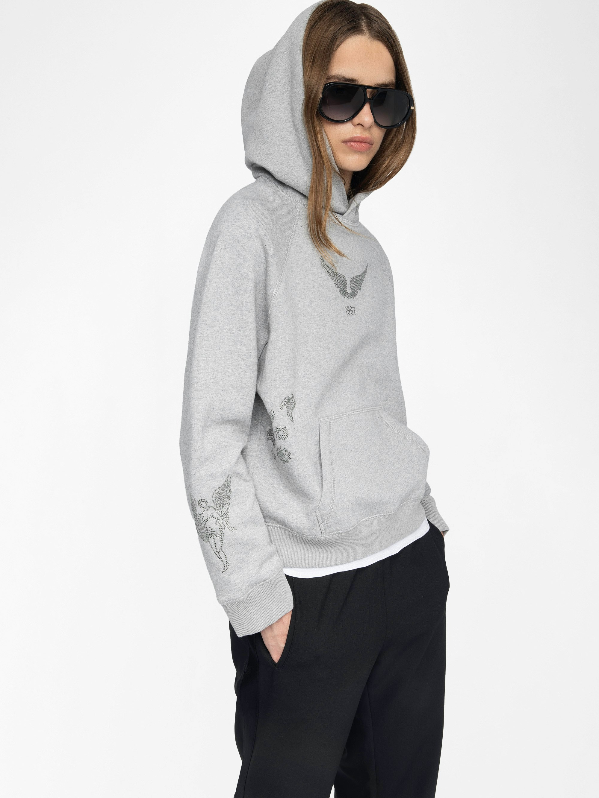 Georgy Grey Women's Rhinestone Sweatshirt - 5