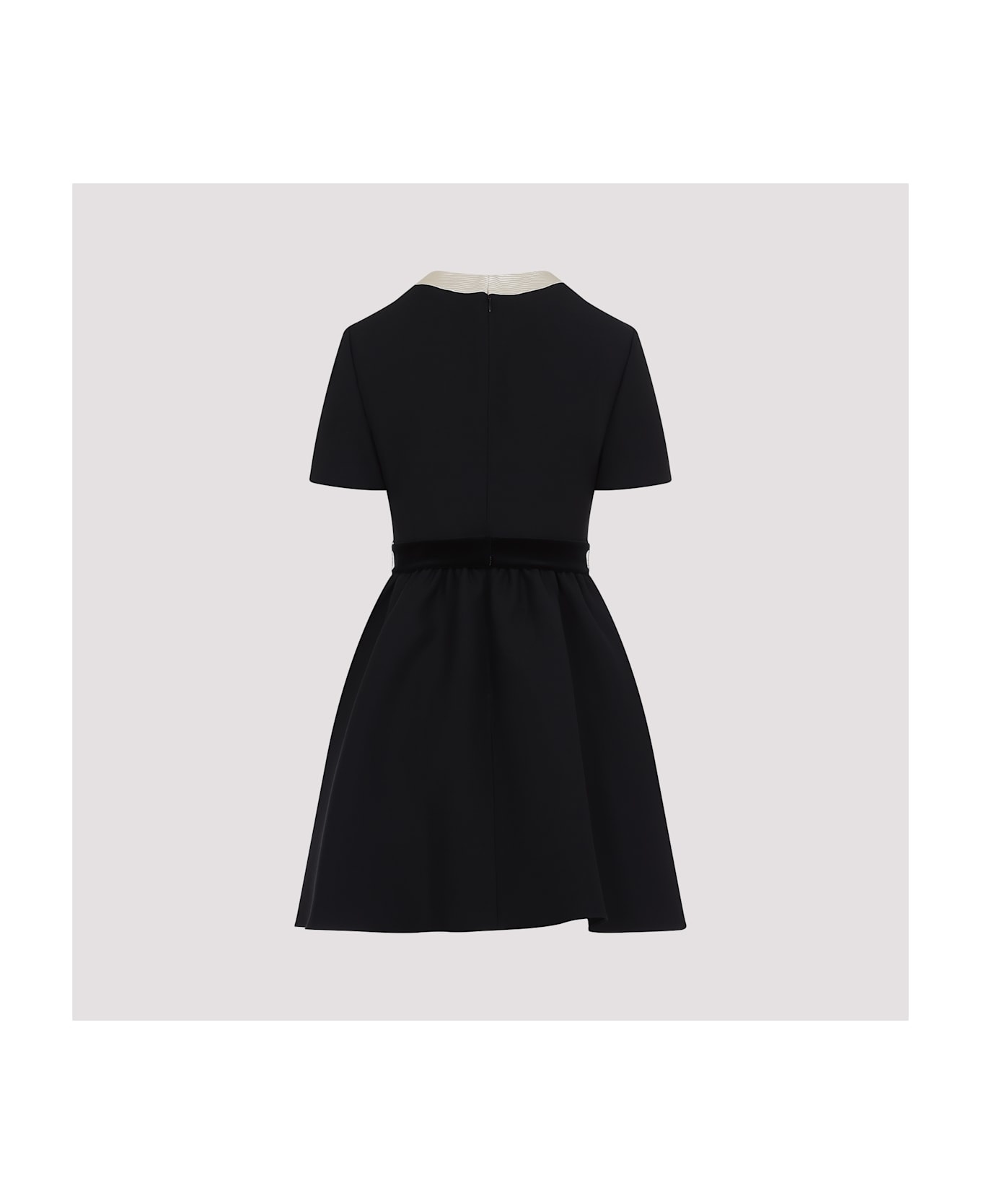 Black And Beige Wool And Silk Dress - 4