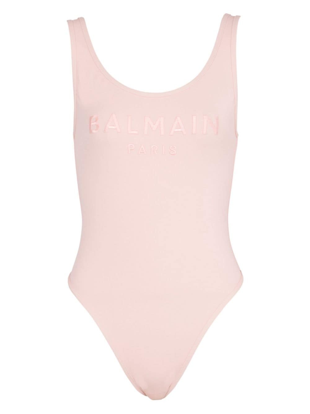 ビキニ Balmain BKBG71780 EMBROIDERED-LOGO SCOOP-BACK Swimsuit Balmain Embroidered-Logo Scoop-Back Swimsuit In Black - 31