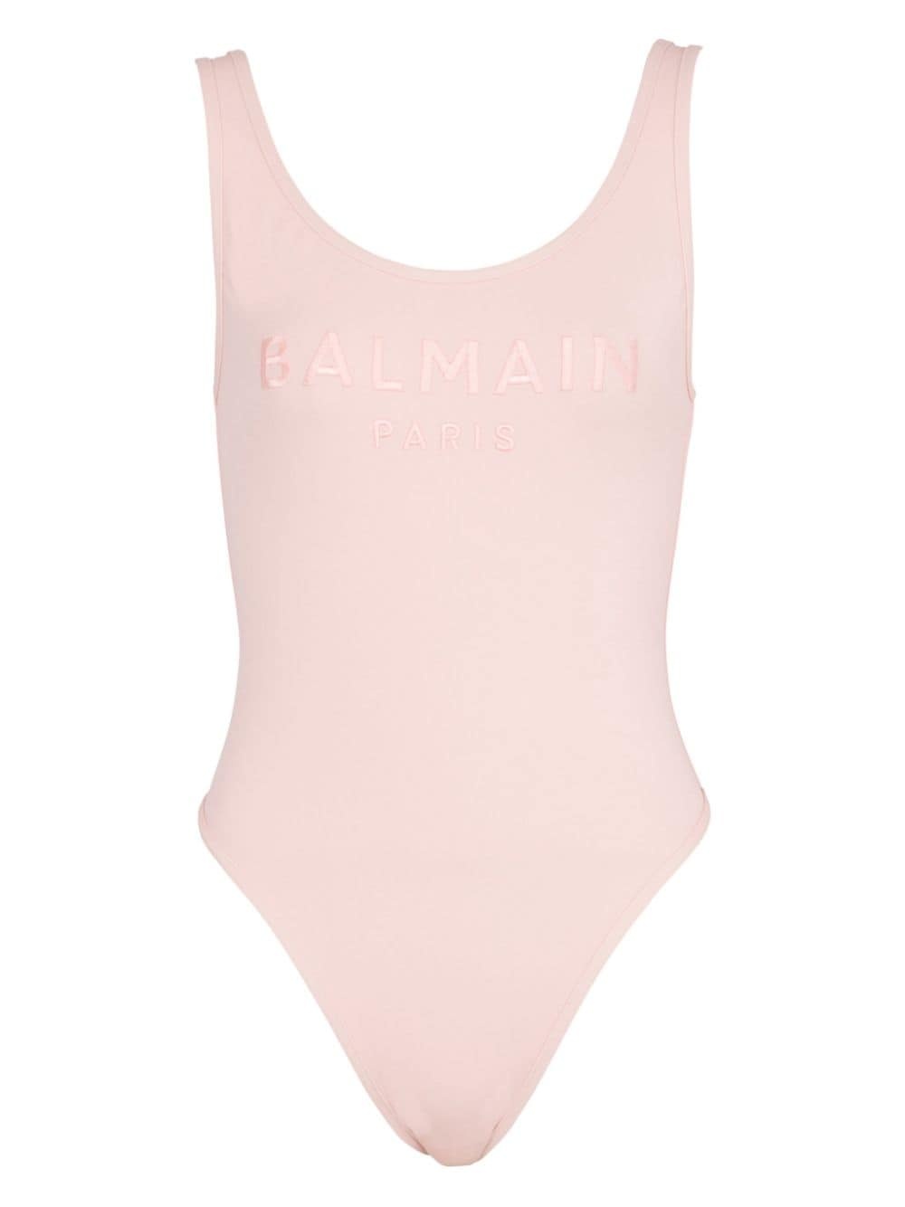 embroidered-logo one-piece swimsuit - 1