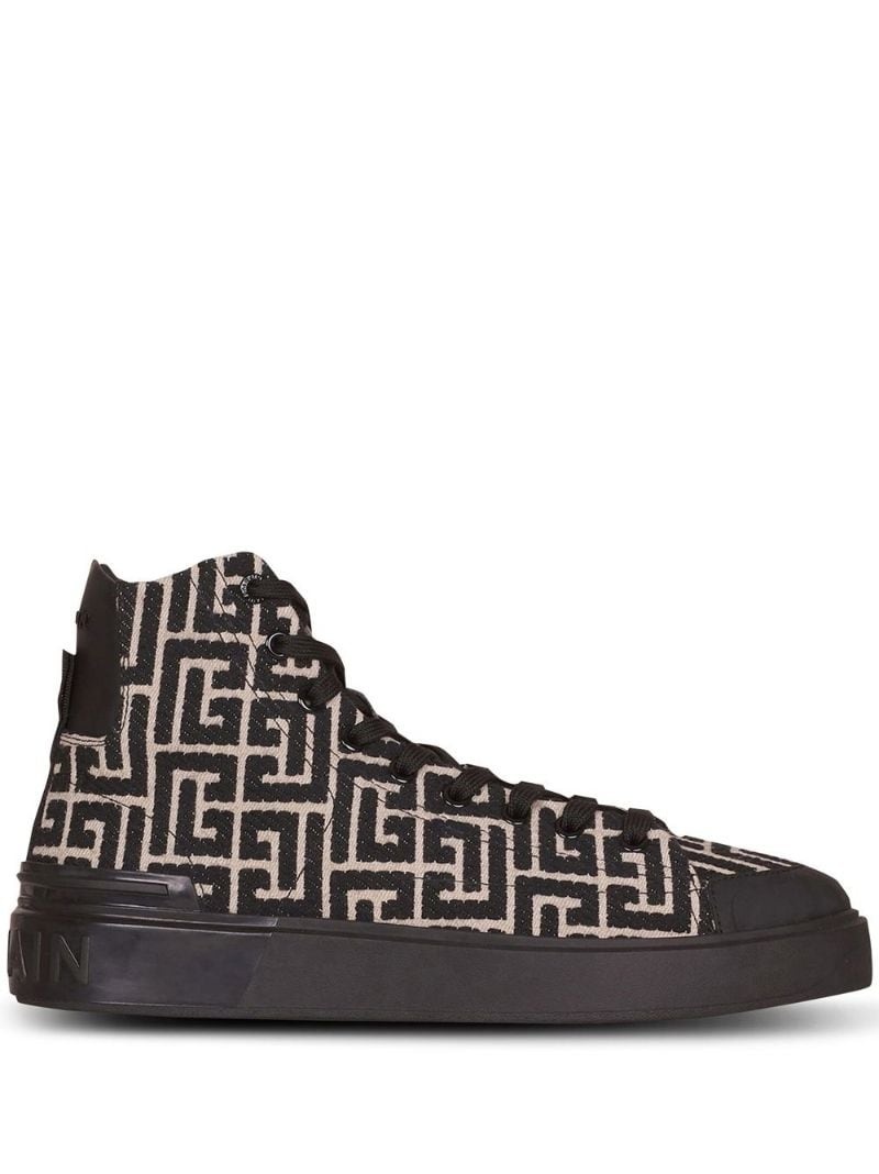 Monogram hi-top sneakers - 1