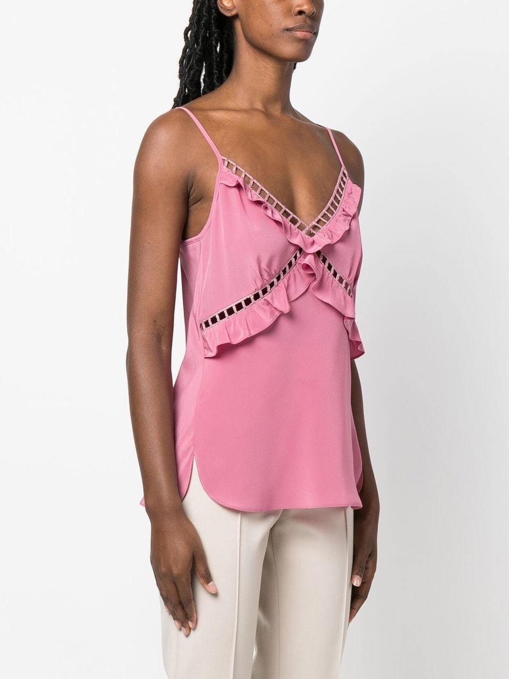 silk strappy vest top - 3