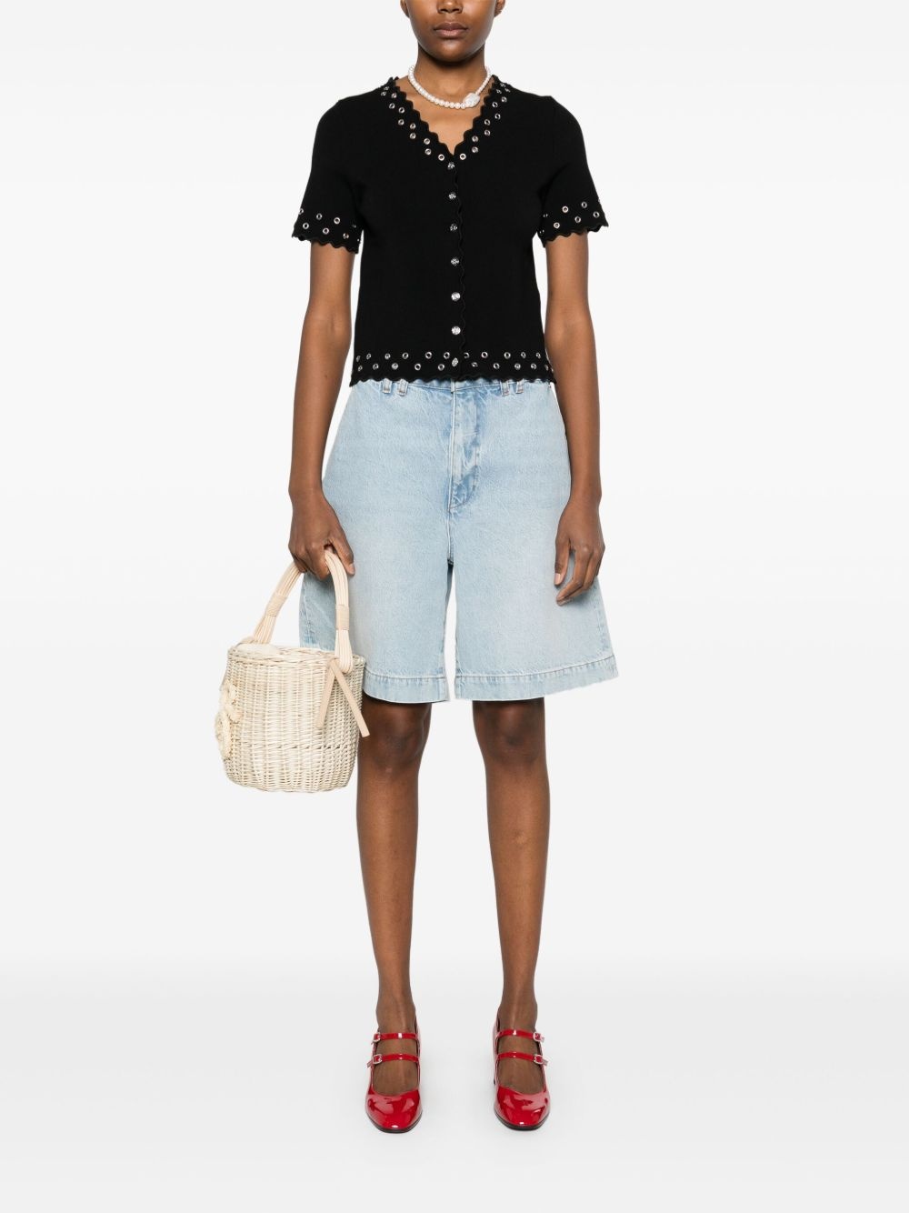 eyelet-embellished shirt - 2