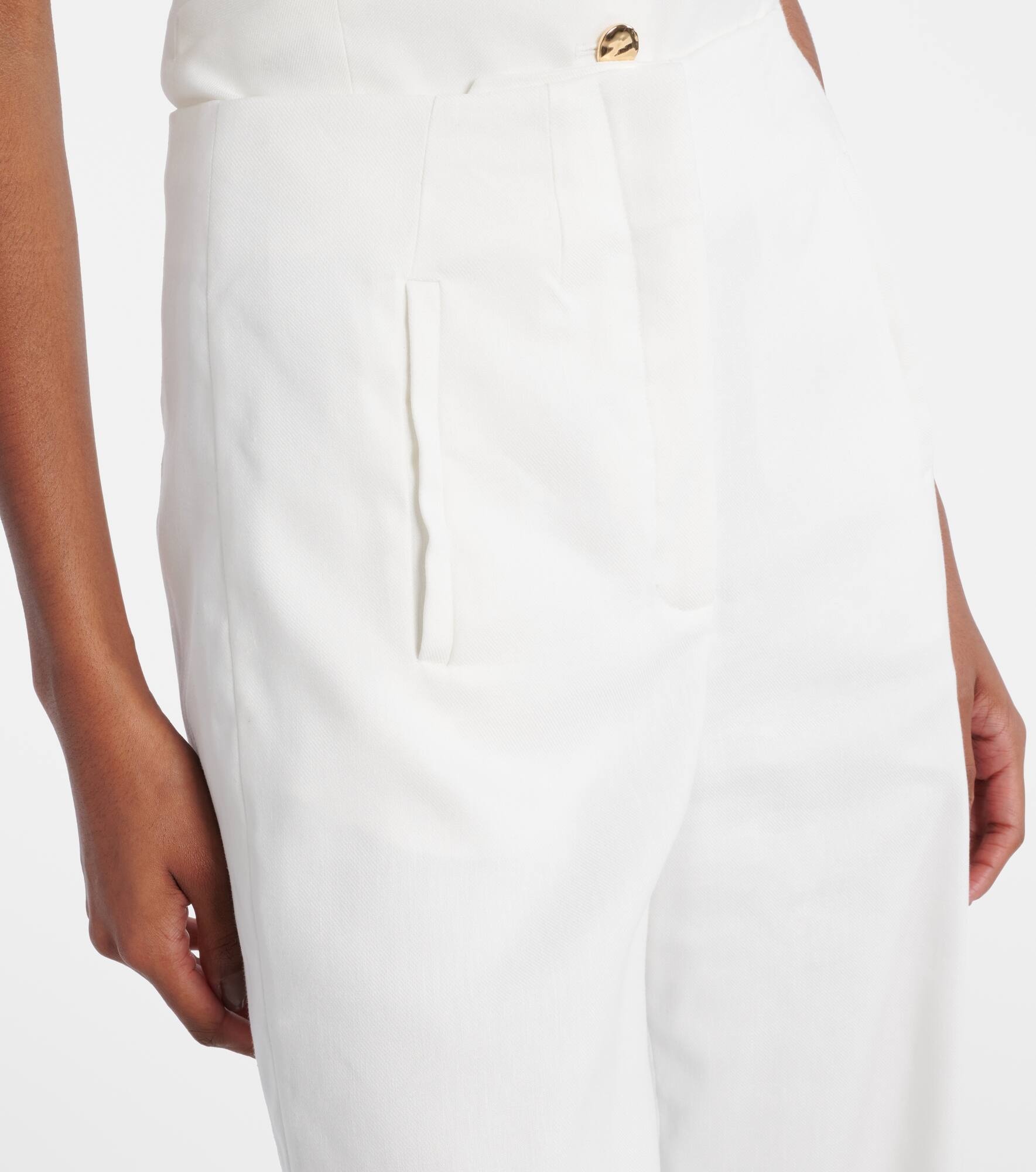 Jude linen-blend wide-leg pants - 4